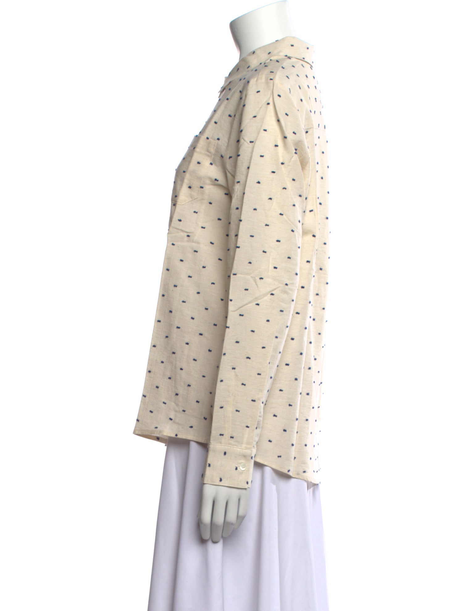 Sézane Printed Long Sleeve Button-Up Top w/ Tags