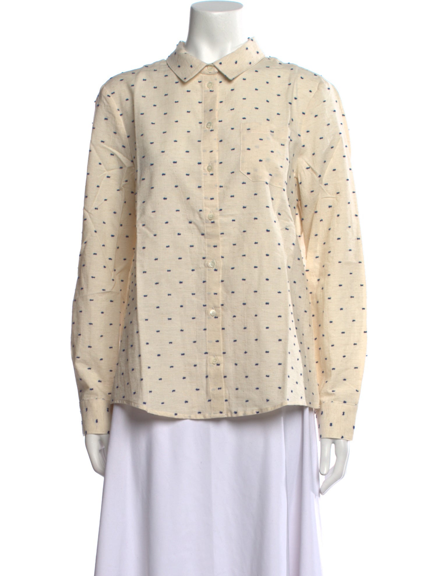 Sézane Printed Long Sleeve Button-Up Top w/ Tags