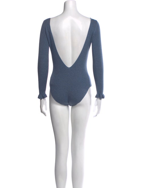 Sézane Scoop Neck Long Sleeve Bodysuit