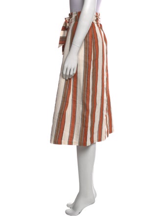 Sézane Striped Midi Length Skirt