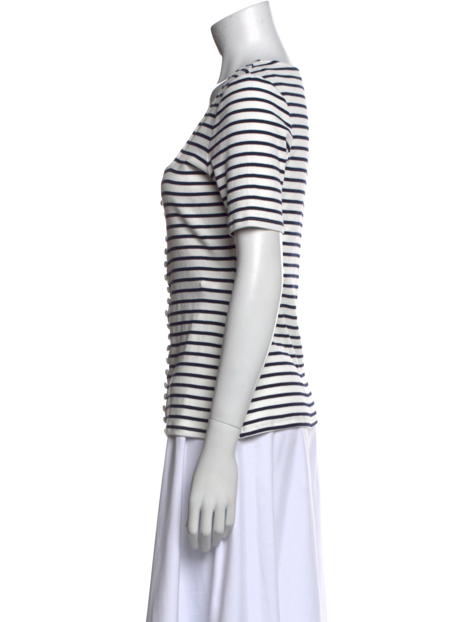 Sézane Striped Square Neckline T-Shirt