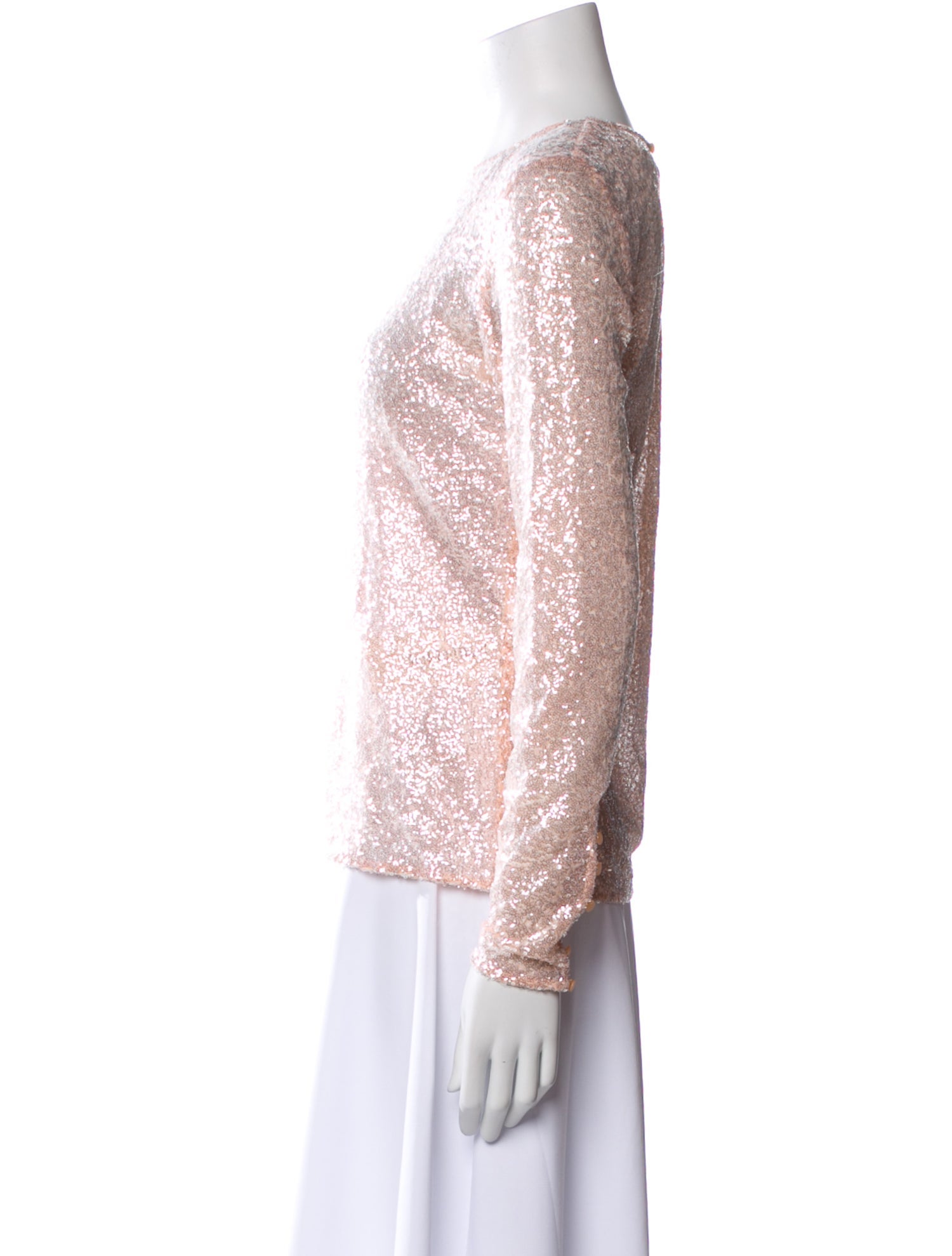 Sézane Crew Neck Long Sleeve Top