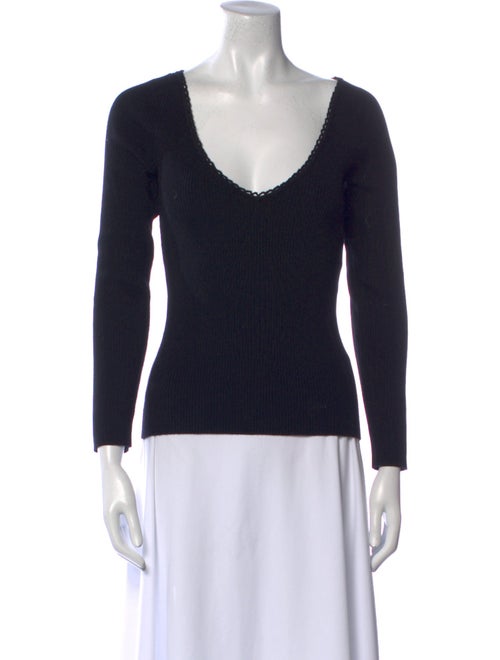 Sézane V-Neck Three-Quarter Sleeve Top