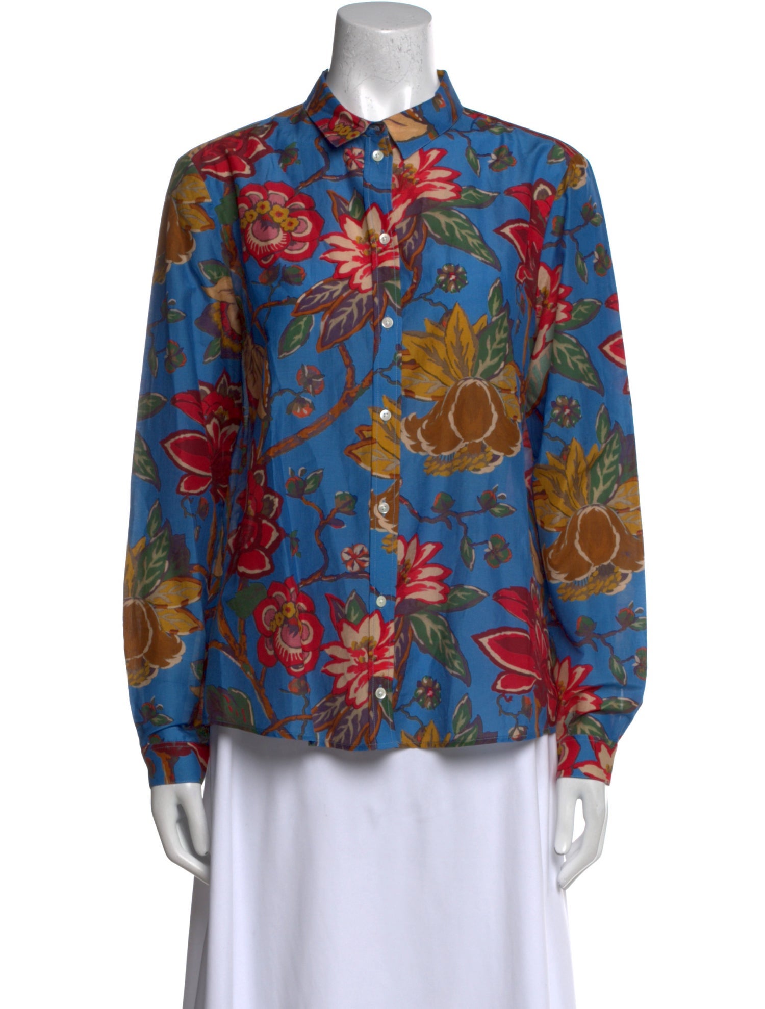 Sézane Floral Print Long Sleeve Button-Up Top w/ Tags