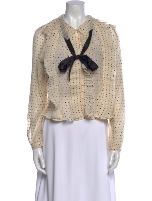 Sézane Polka Dot Print V-Neck Blouse