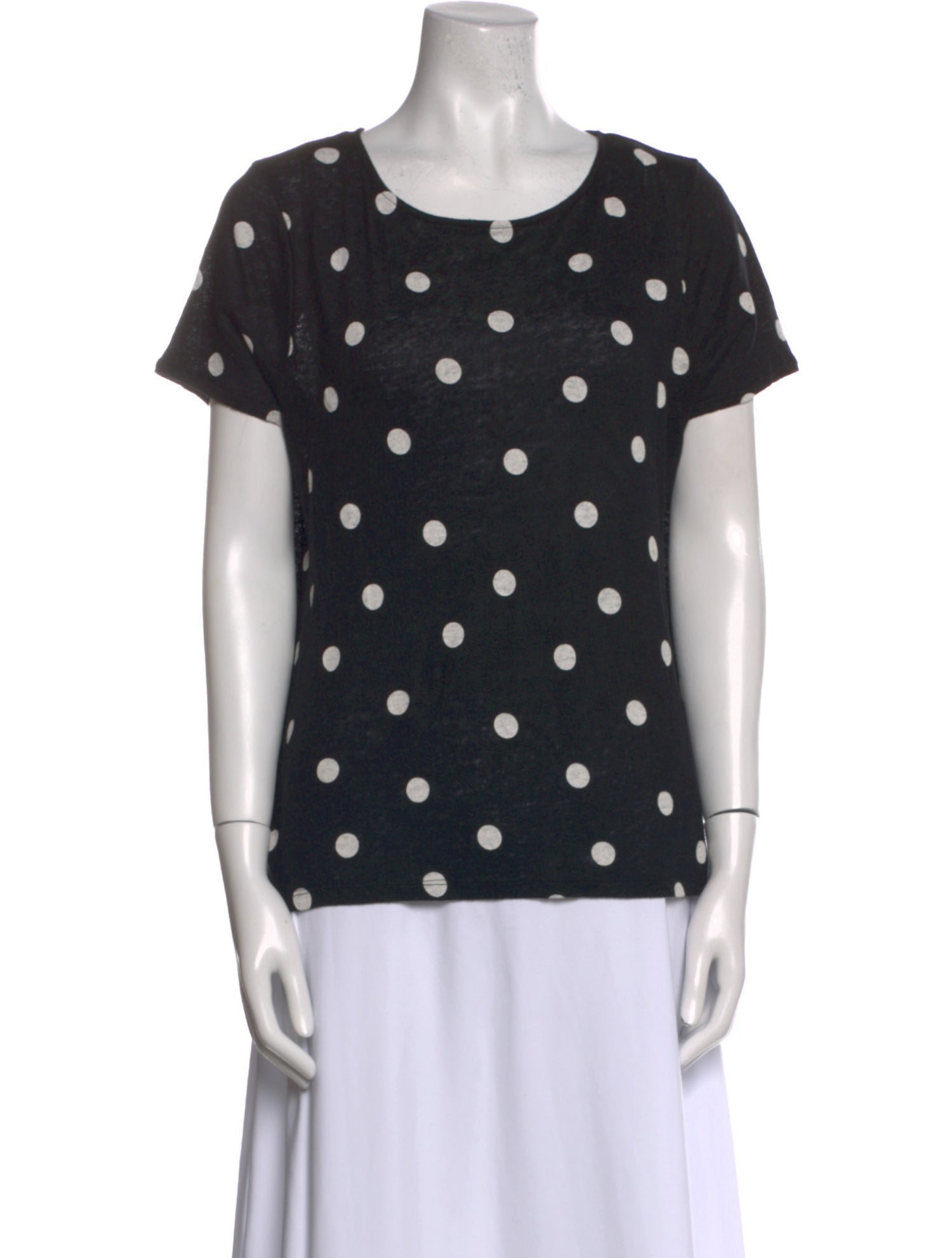 Sézane Linen Polka Dot Print T-Shirt