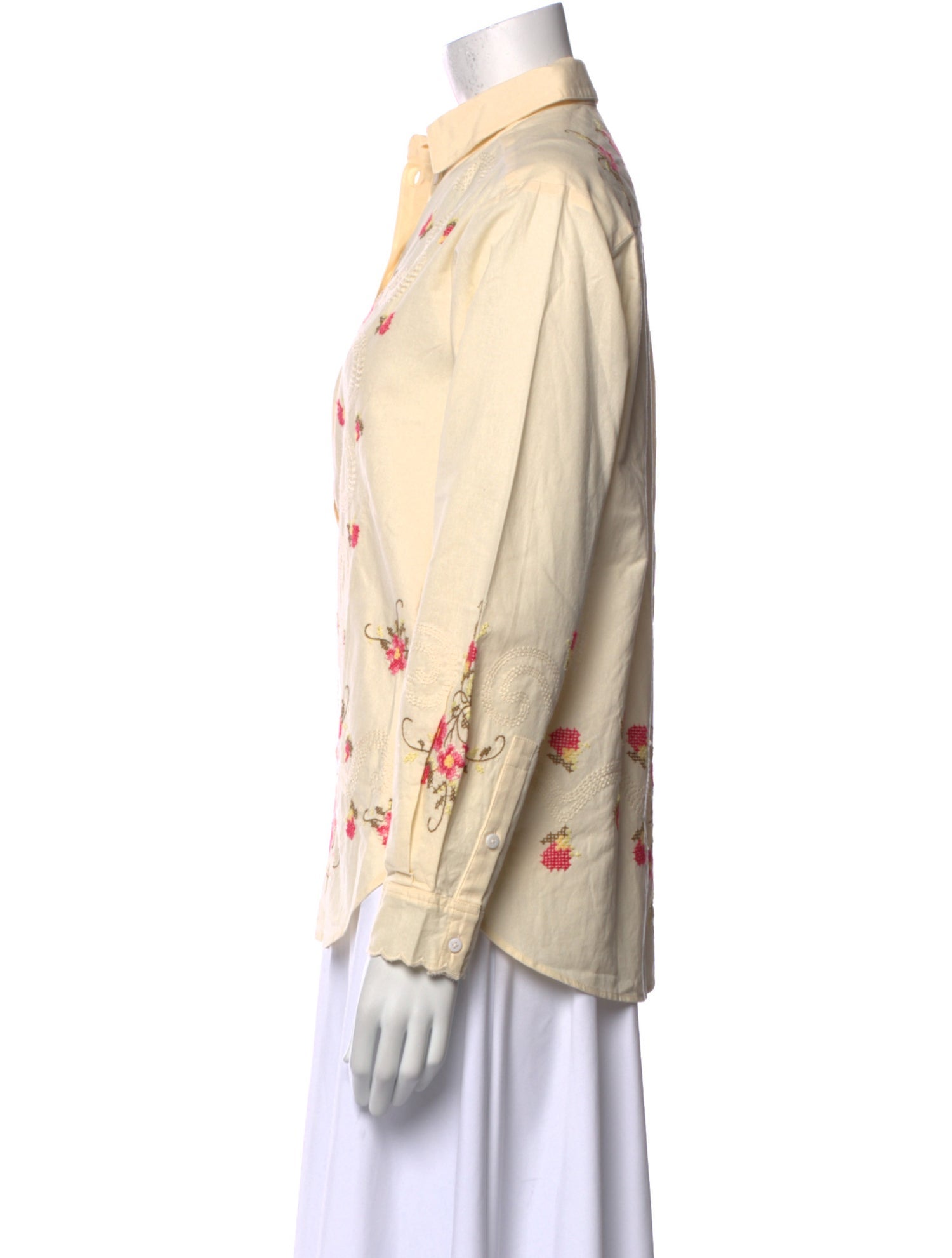 Sézane Floral Print Long Sleeve Button-Up Top w/ Tags