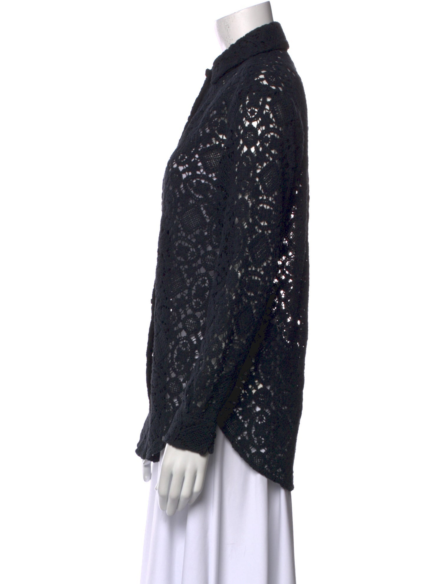 Sézane Lace Pattern Long Sleeve Button-Up Top w/ Tags