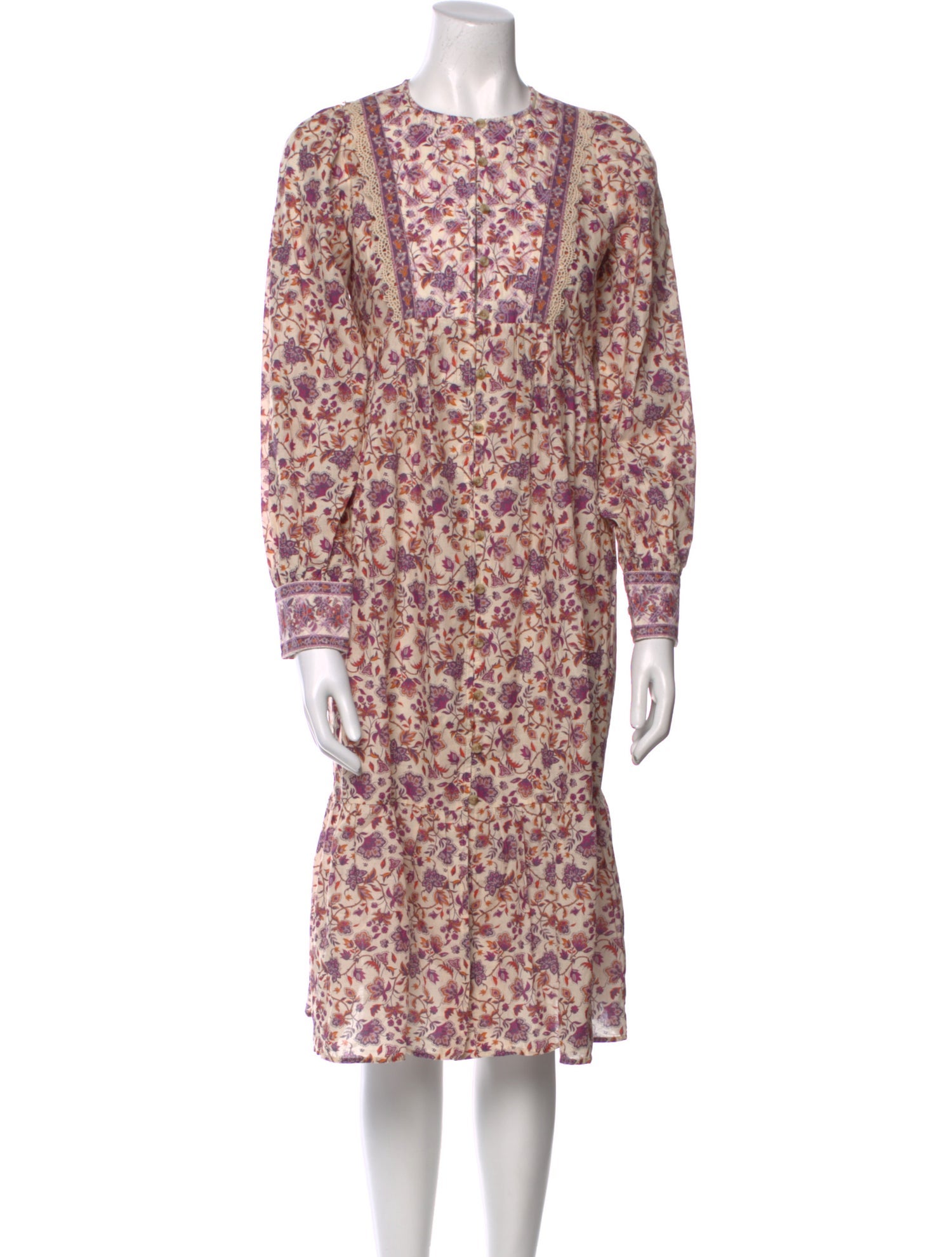 Sézane Floral Print Midi Length Dress w/ Tags