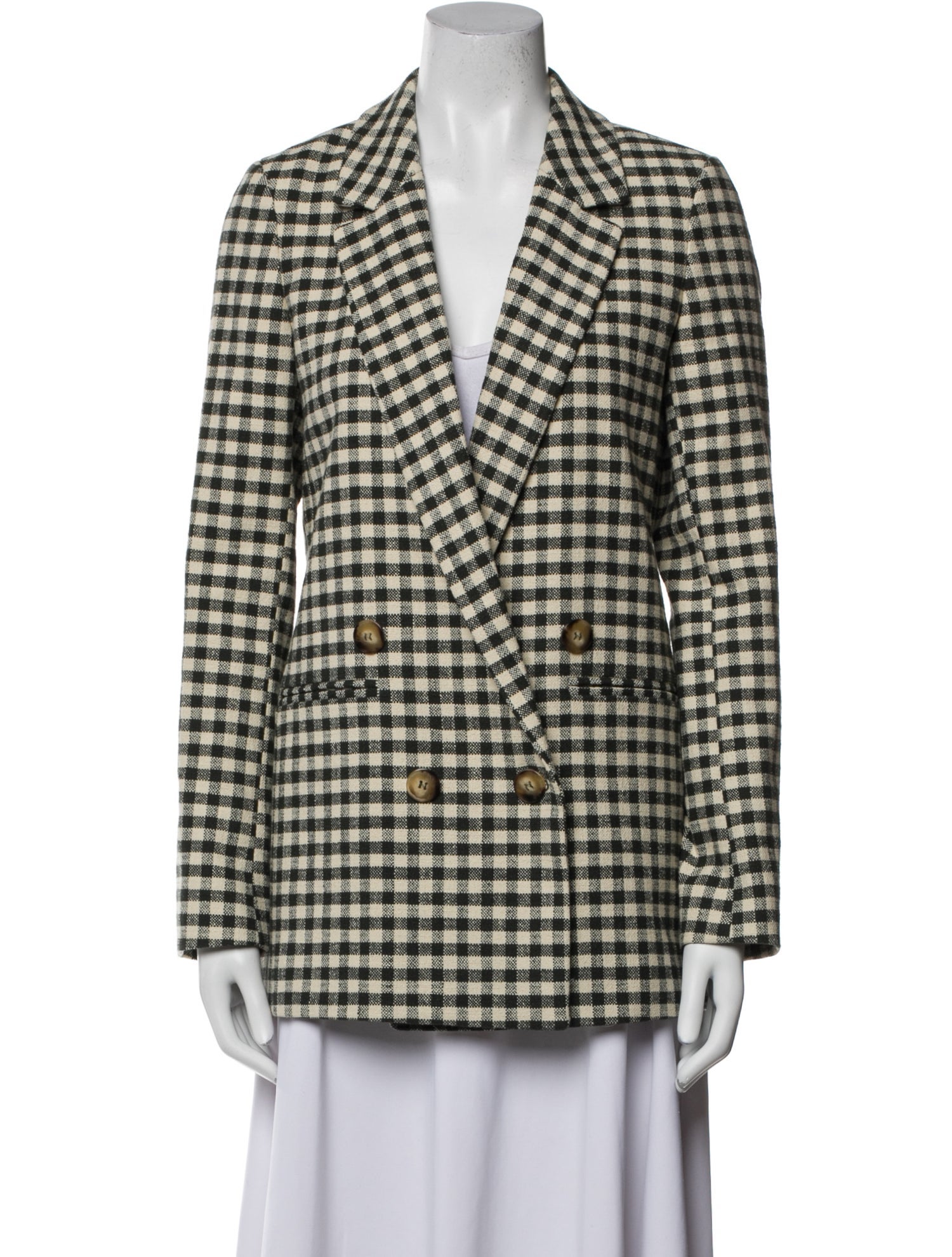 Sézane Plaid Print Coat