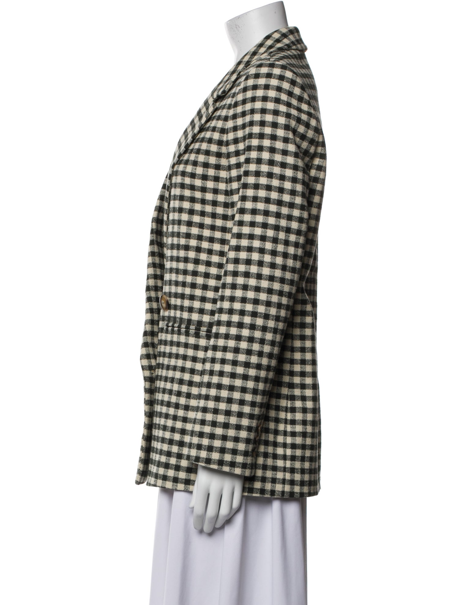 Sézane Plaid Print Coat