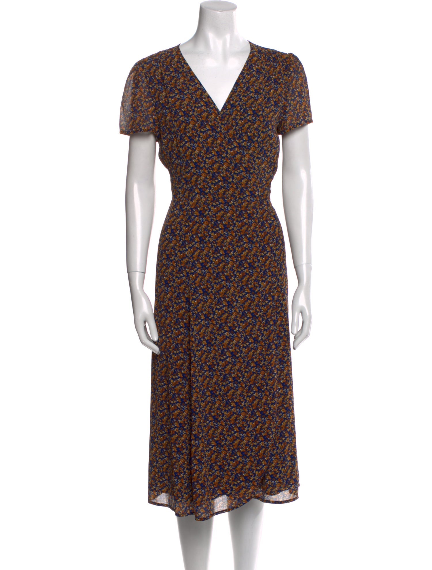 Sézane Floral Print Midi Length Dress