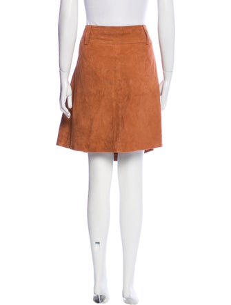 Sézane Goat Leather Knee-Length Skirt