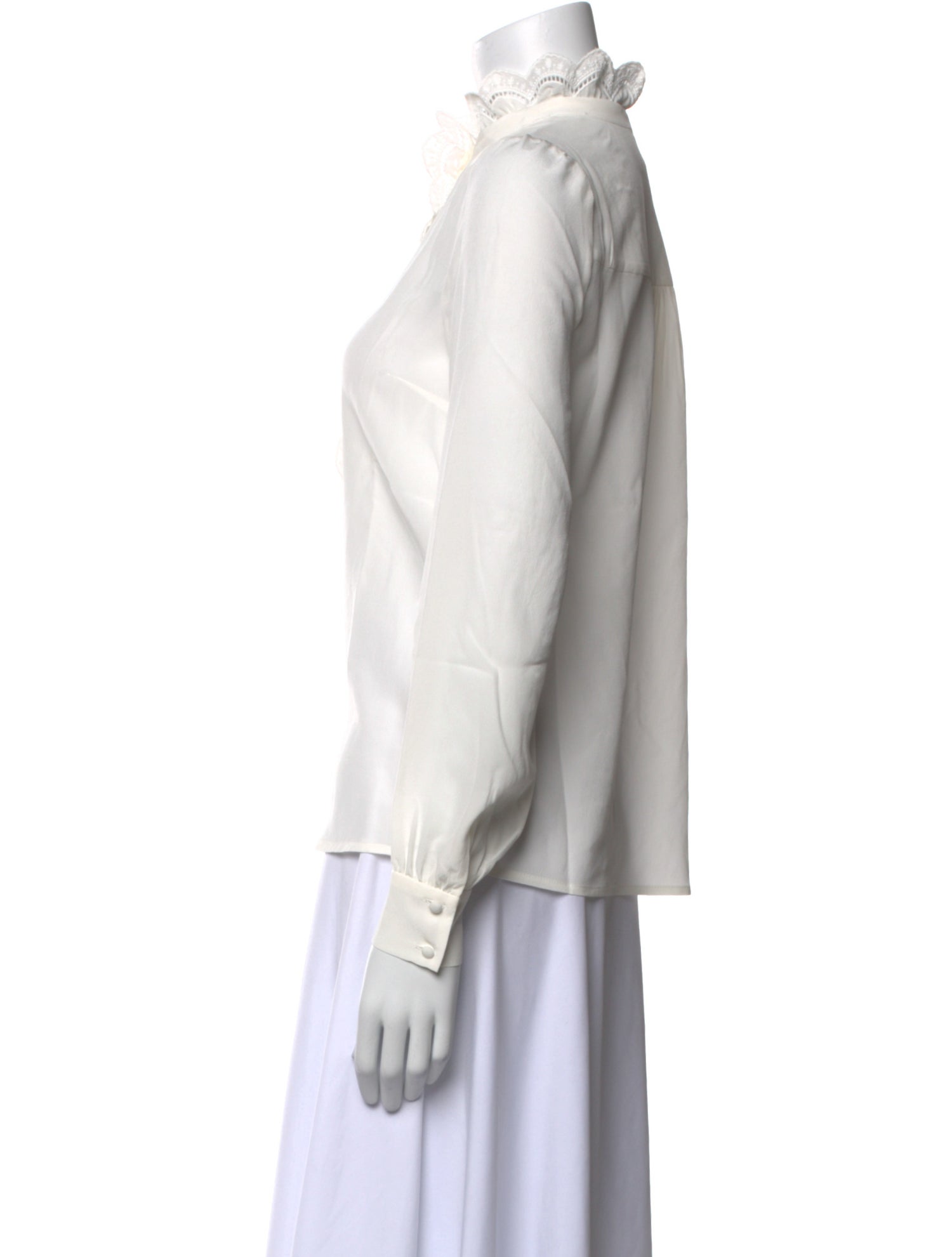 Sézane Silk Mock Neck Button-Up Top w/ Tags