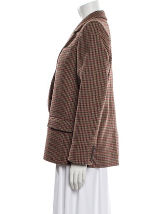 Sézane Wool Plaid Print Blazer