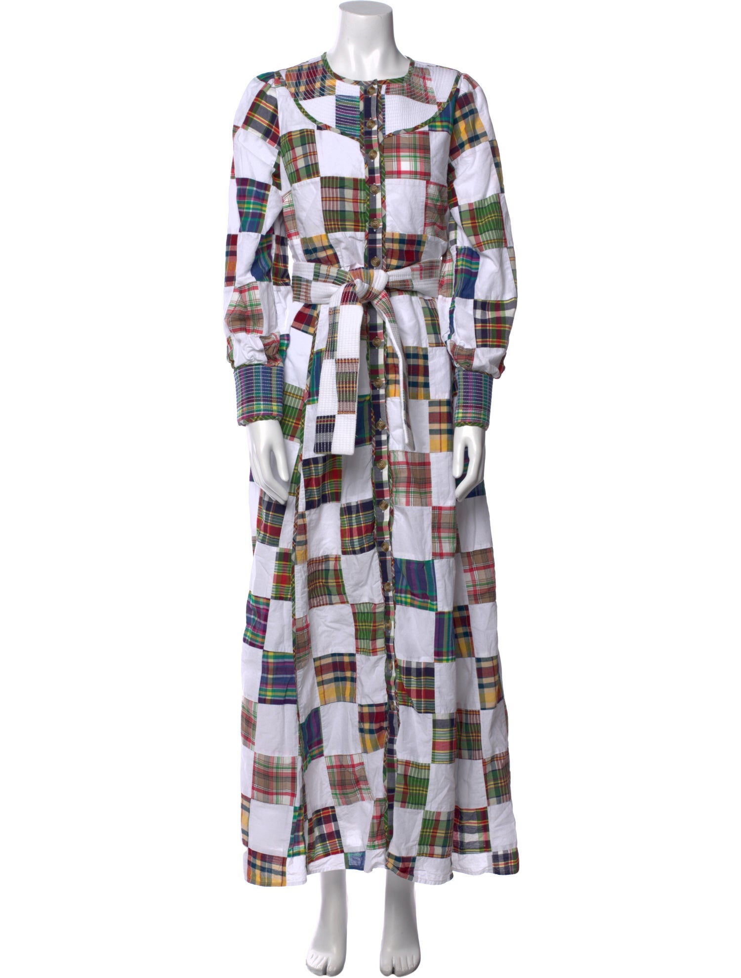 Sézane Plaid Print Long Dress