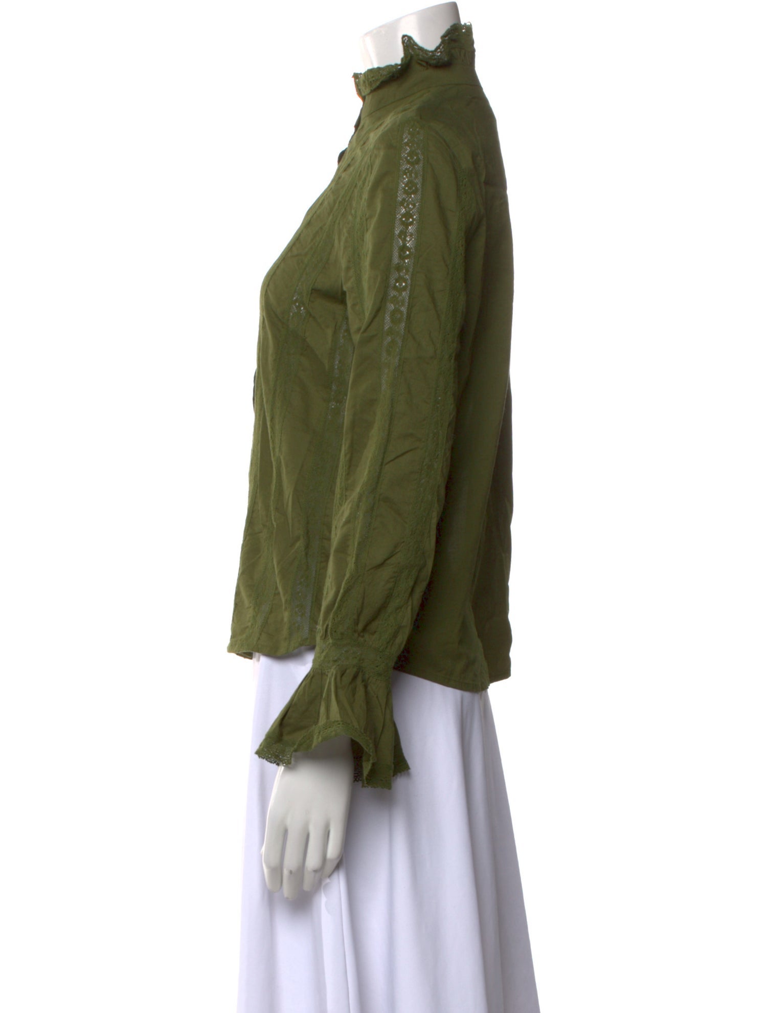 Sézane Mock Neck Long Sleeve Blouse