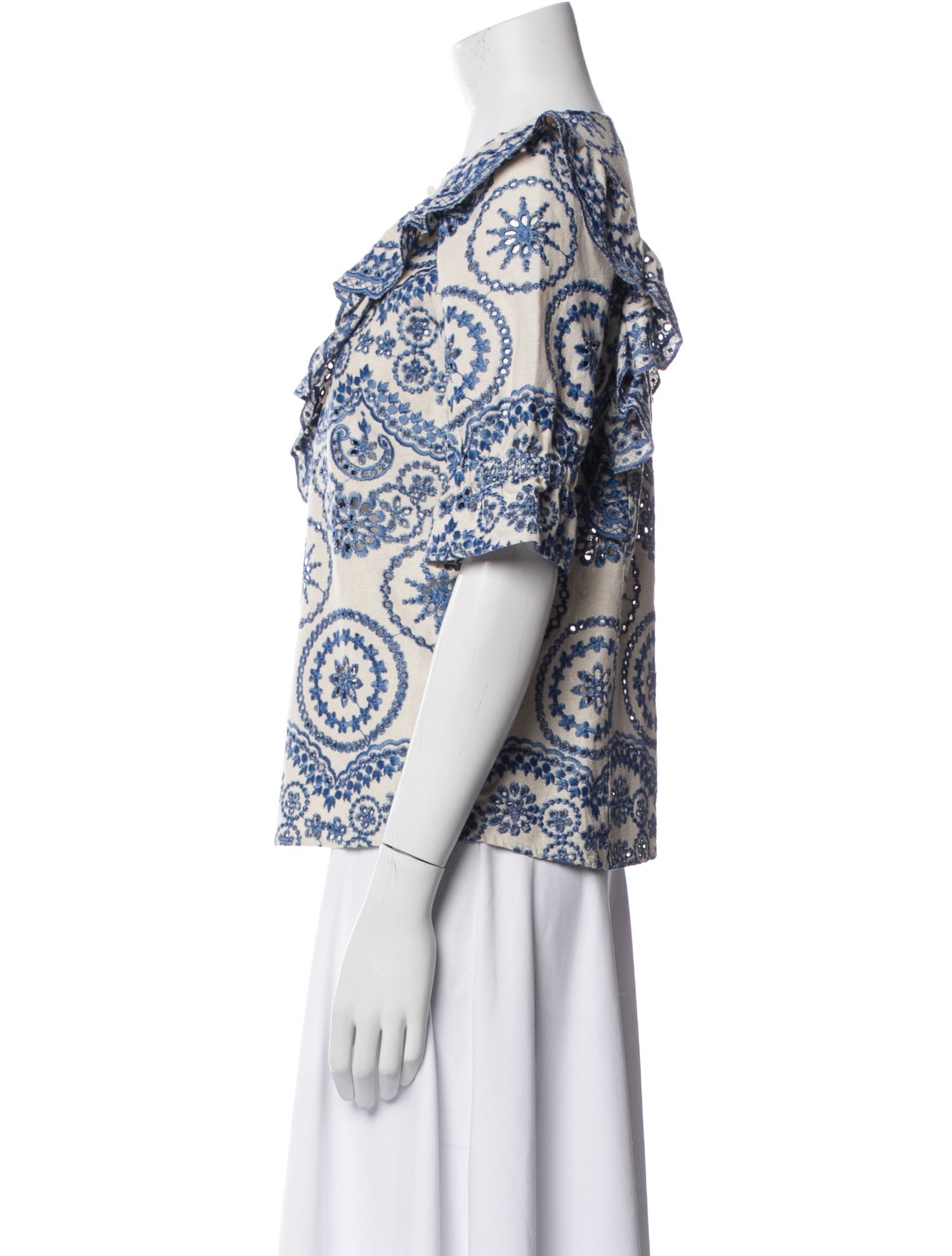 Sézane Linen Paisley Print Blouse