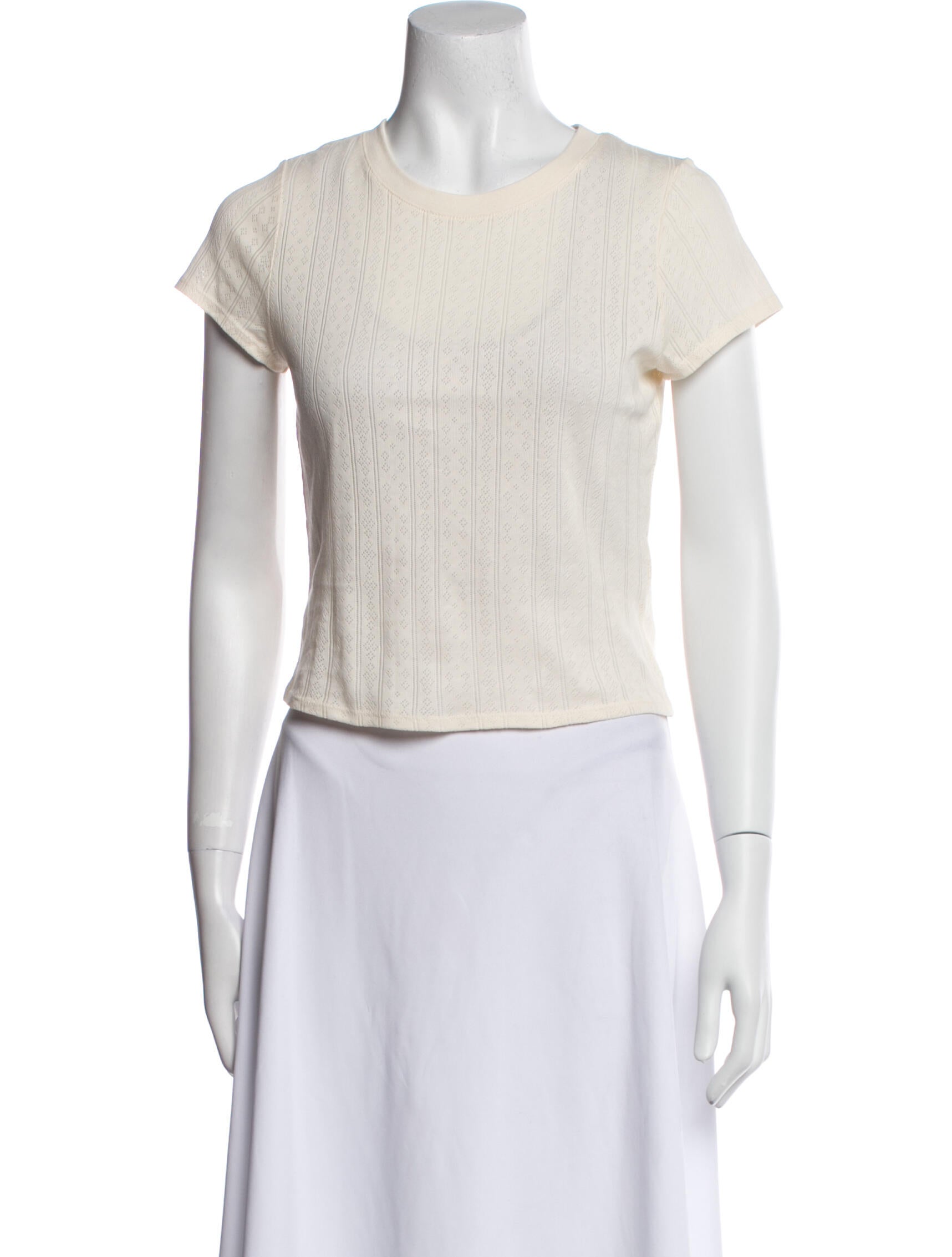 Sézane Crew Neck Short Sleeve Crop Top w/ Tags