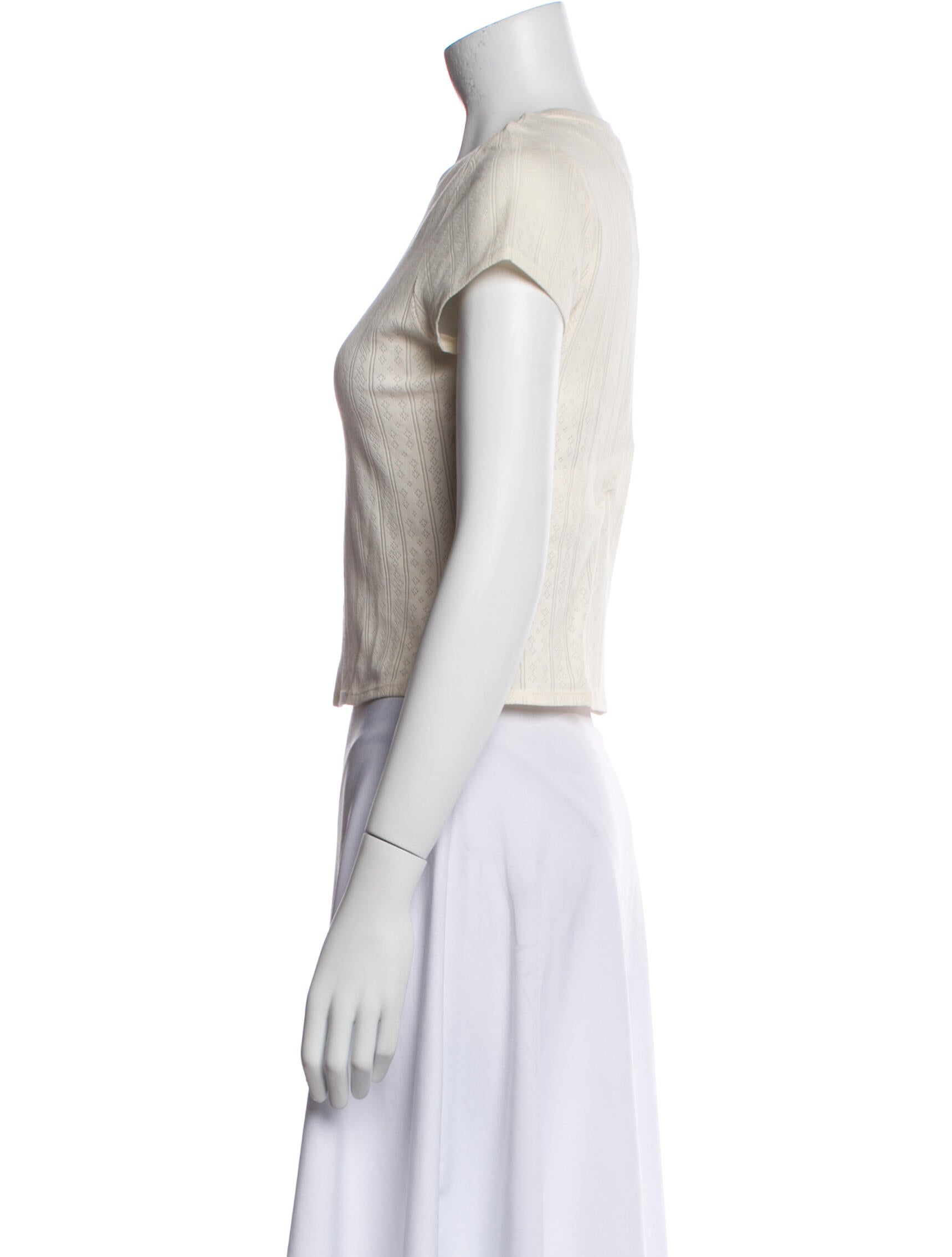 Sézane Crew Neck Short Sleeve Crop Top w/ Tags