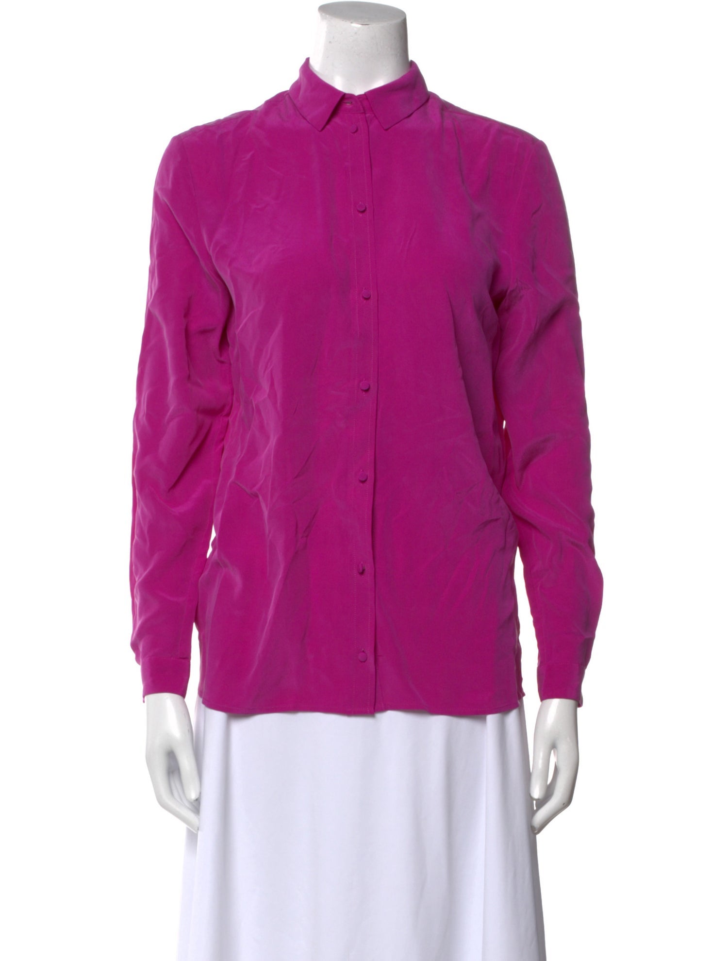 Sézane Silk Long Sleeve Button-Up Top