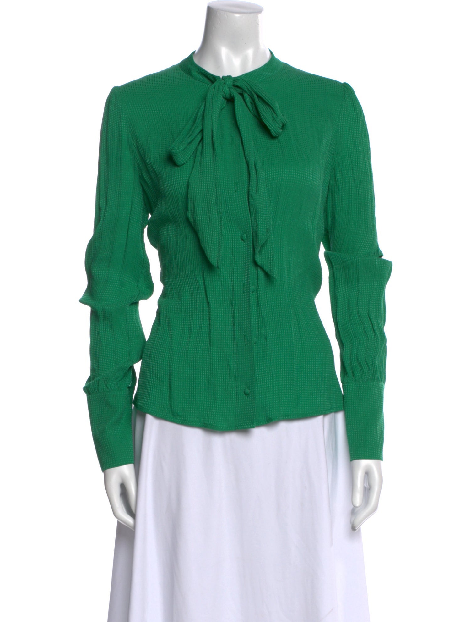 Sézane Silk Mock Neck Blouse