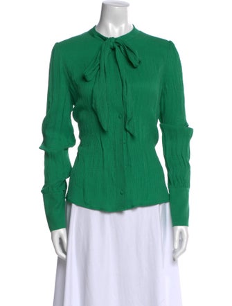 Sézane Silk Mock Neck Blouse