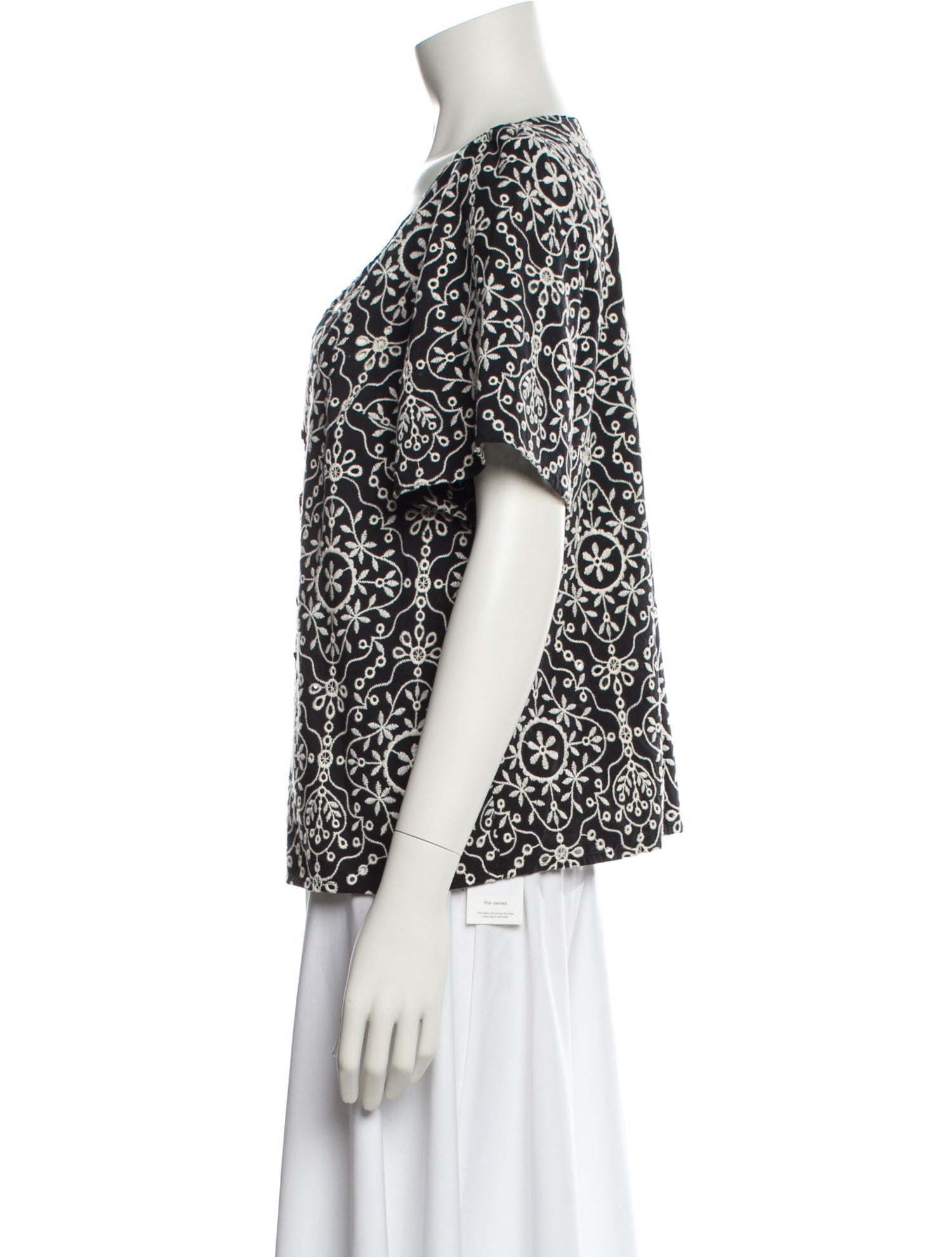 Sézane Printed V-Neck Blouse