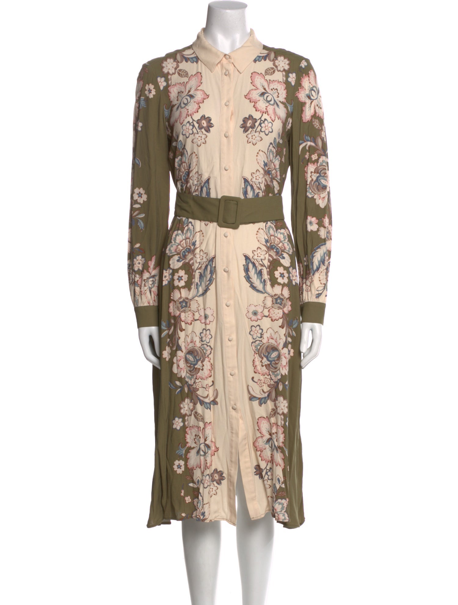 Sézane Floral Print Midi Length Dress