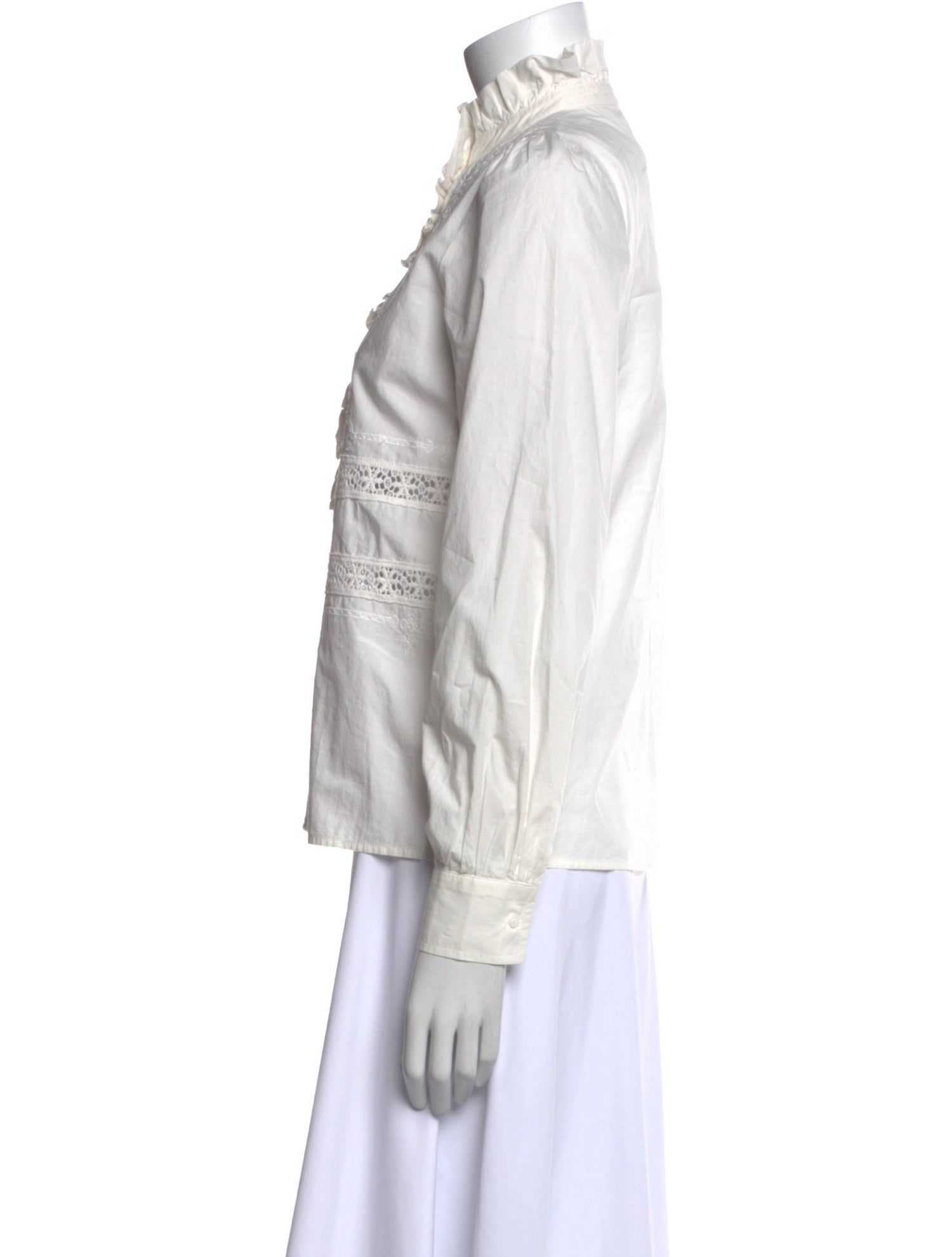 Sézane Mock Neck Long Sleeve Blouse