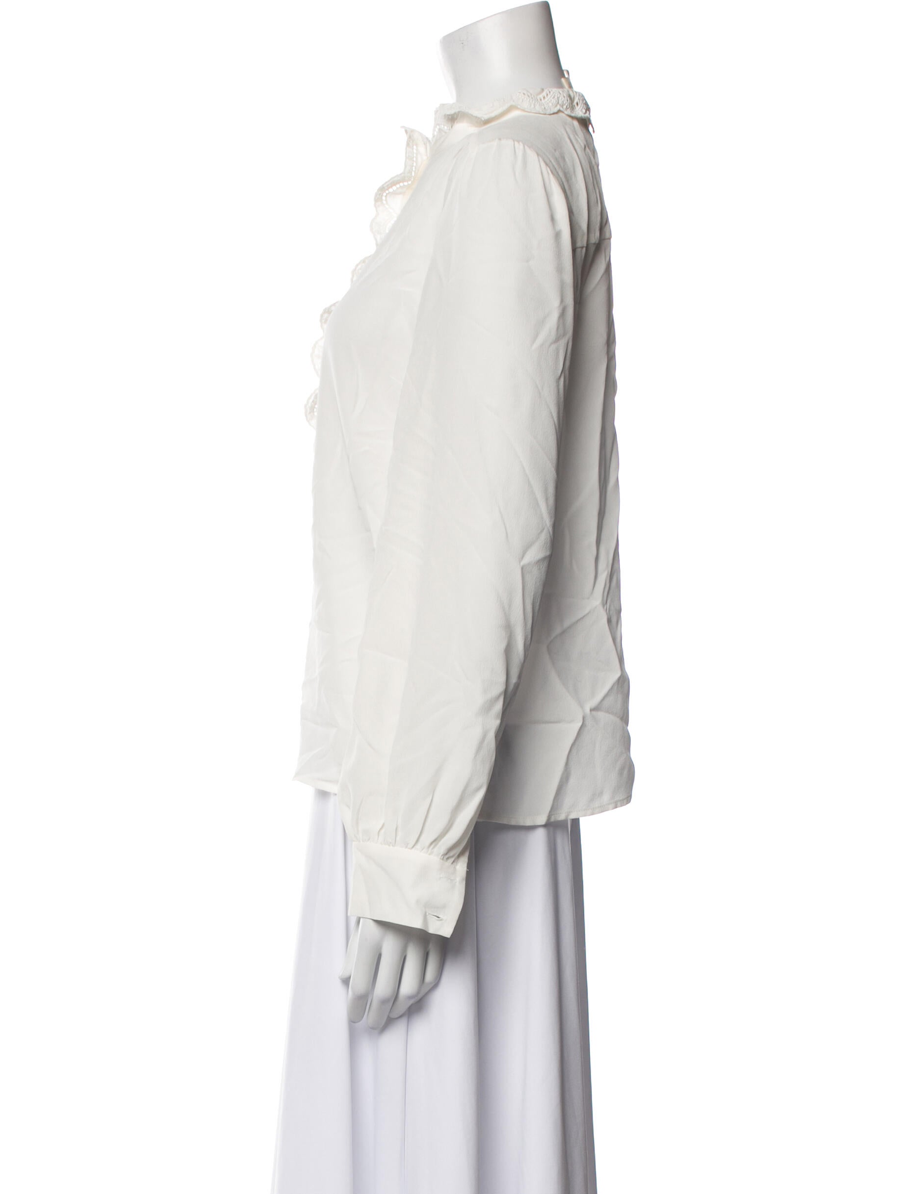 Sézane Silk Mock Neck Blouse