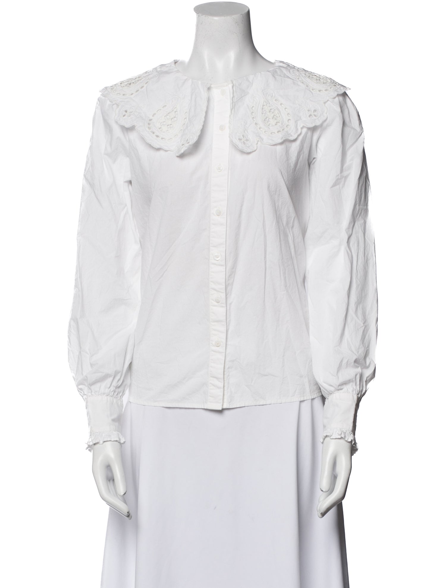 Sézane Mock Neck Long Sleeve Blouse