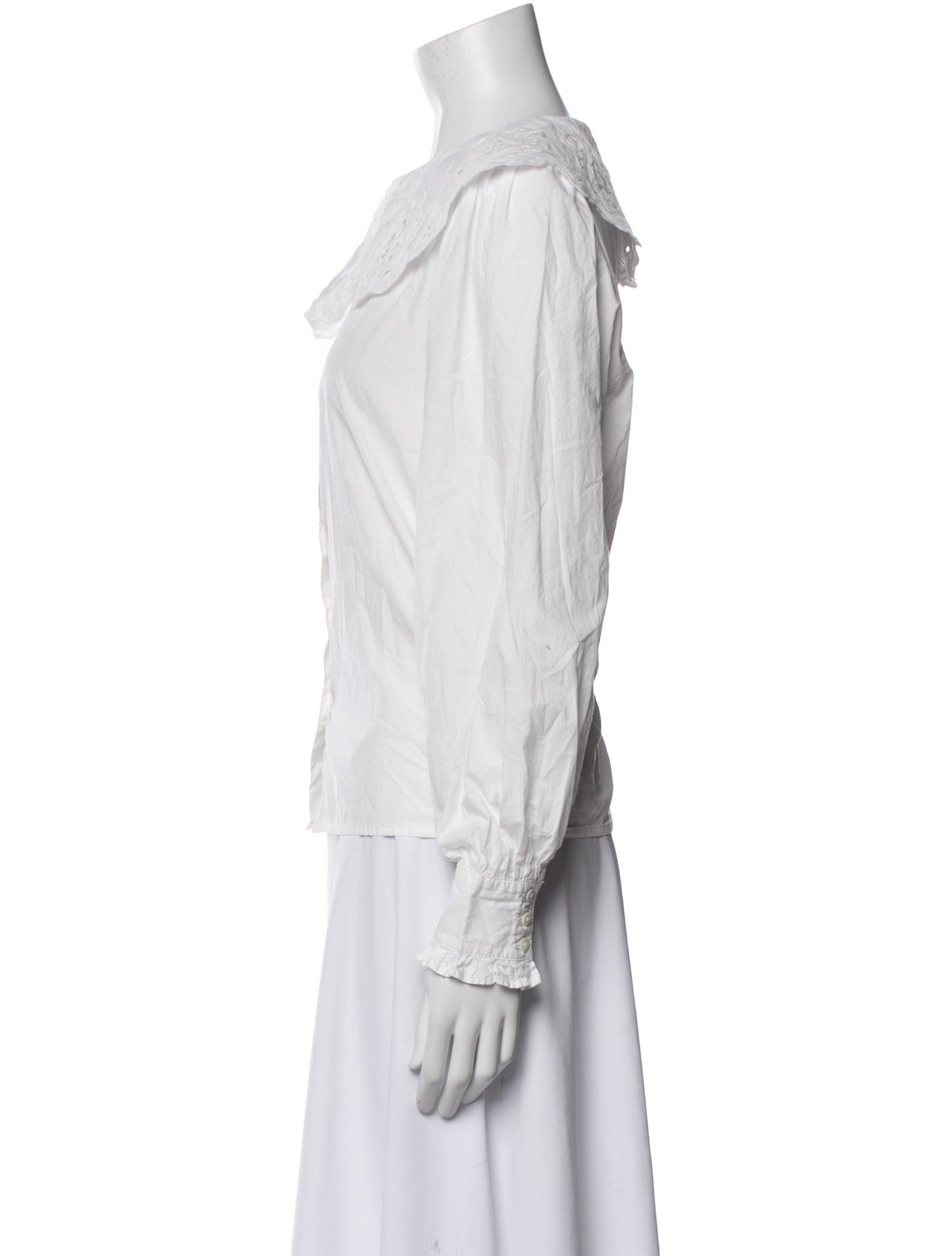 Sézane Mock Neck Long Sleeve Blouse