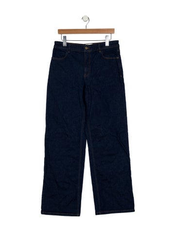 Pre-owned Sézane Mid-rise Wide Leg Jeans In Blue