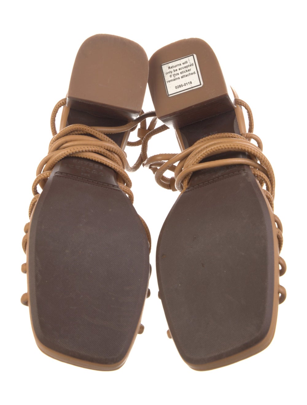 Sézane Leather Colorblock Pattern Gladiator Sanda… - image 5