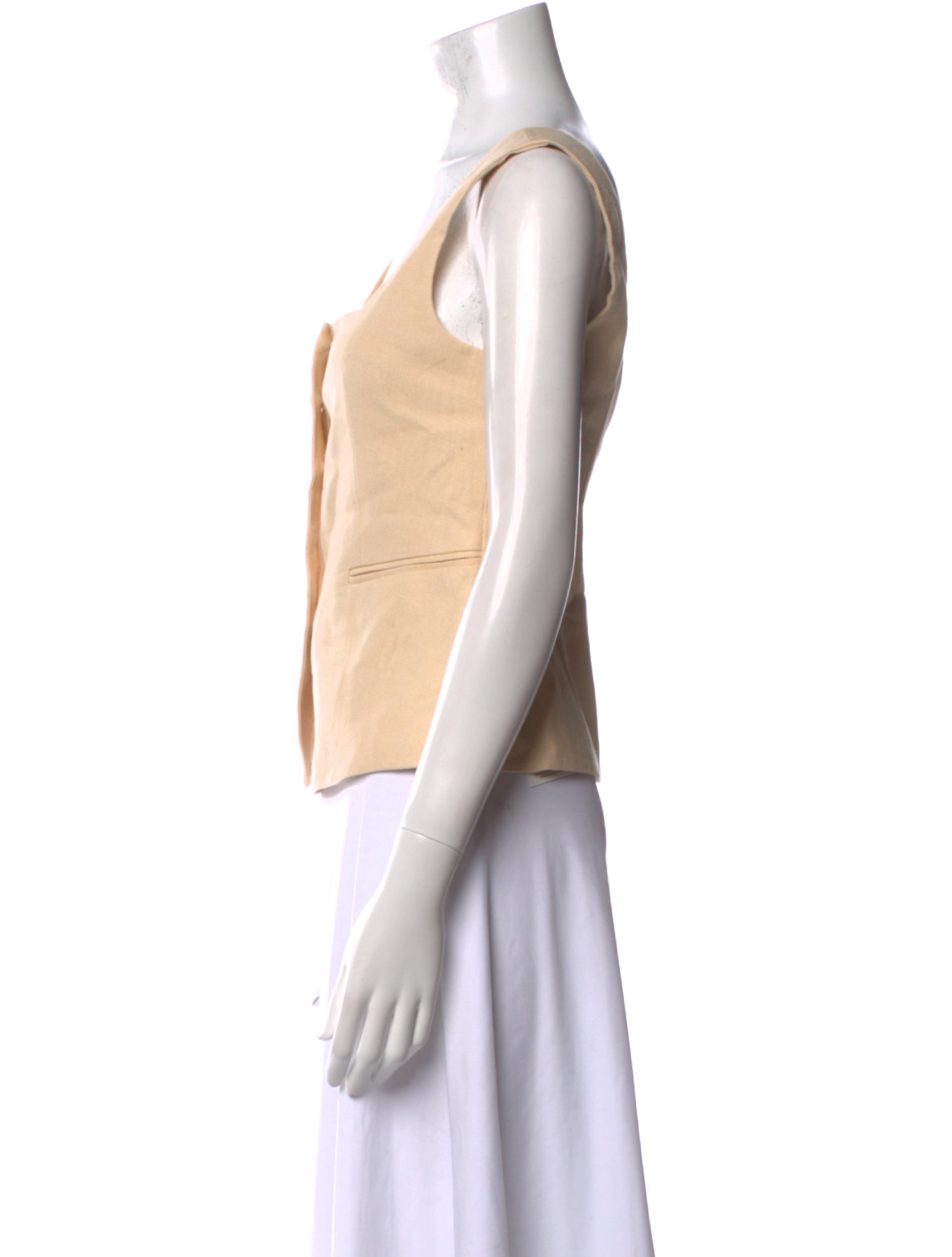 Sézane Linen Square Neckline Crop Top