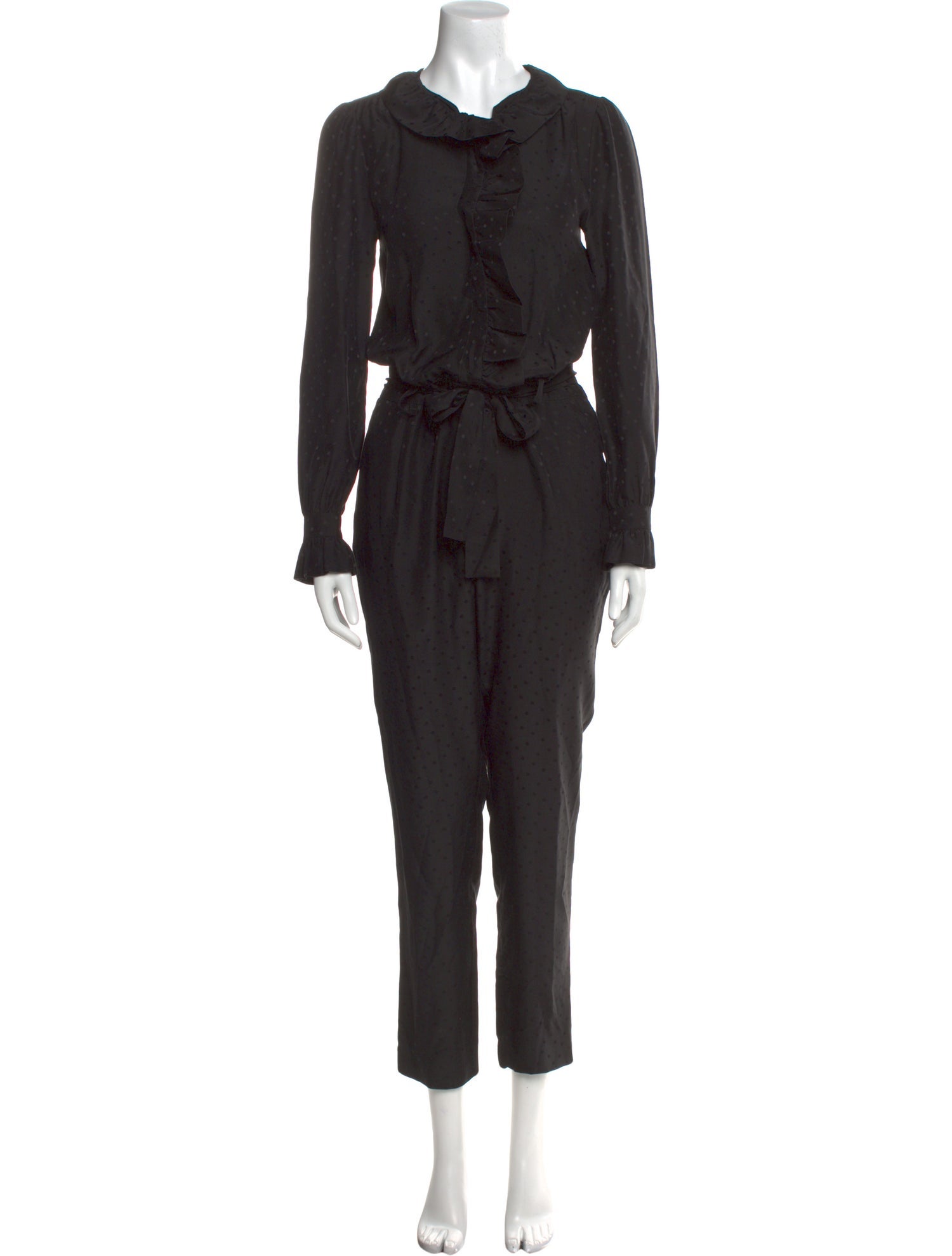 Sézane Silk V-Neck Jumpsuit