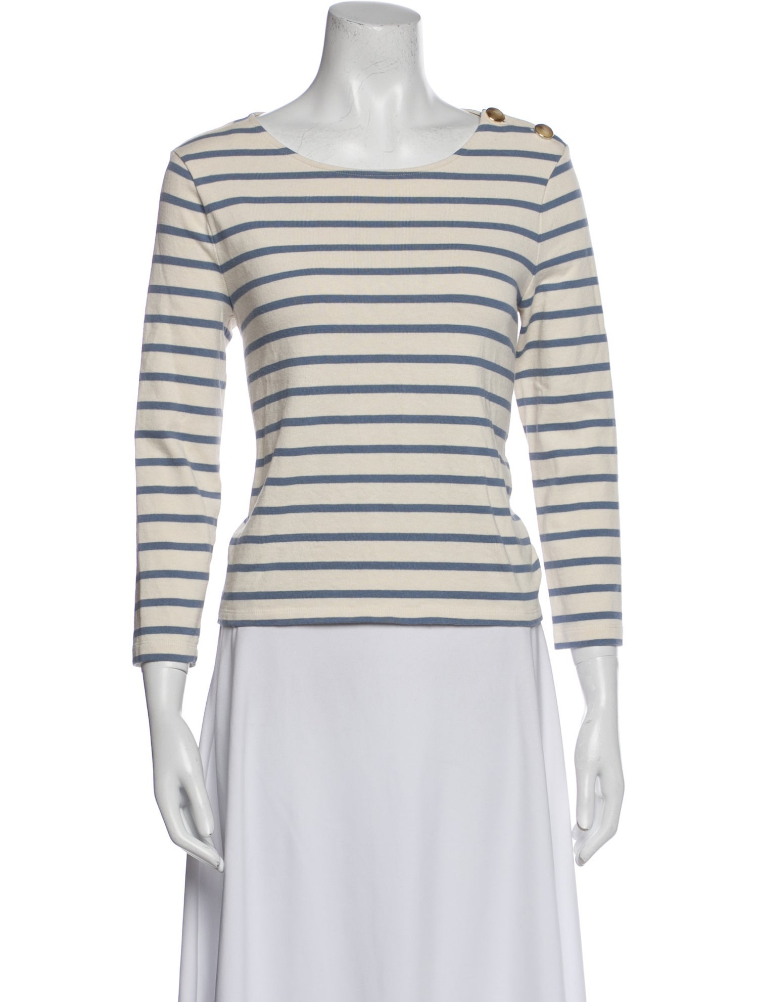 Sézane Striped Bateau Neckline Top