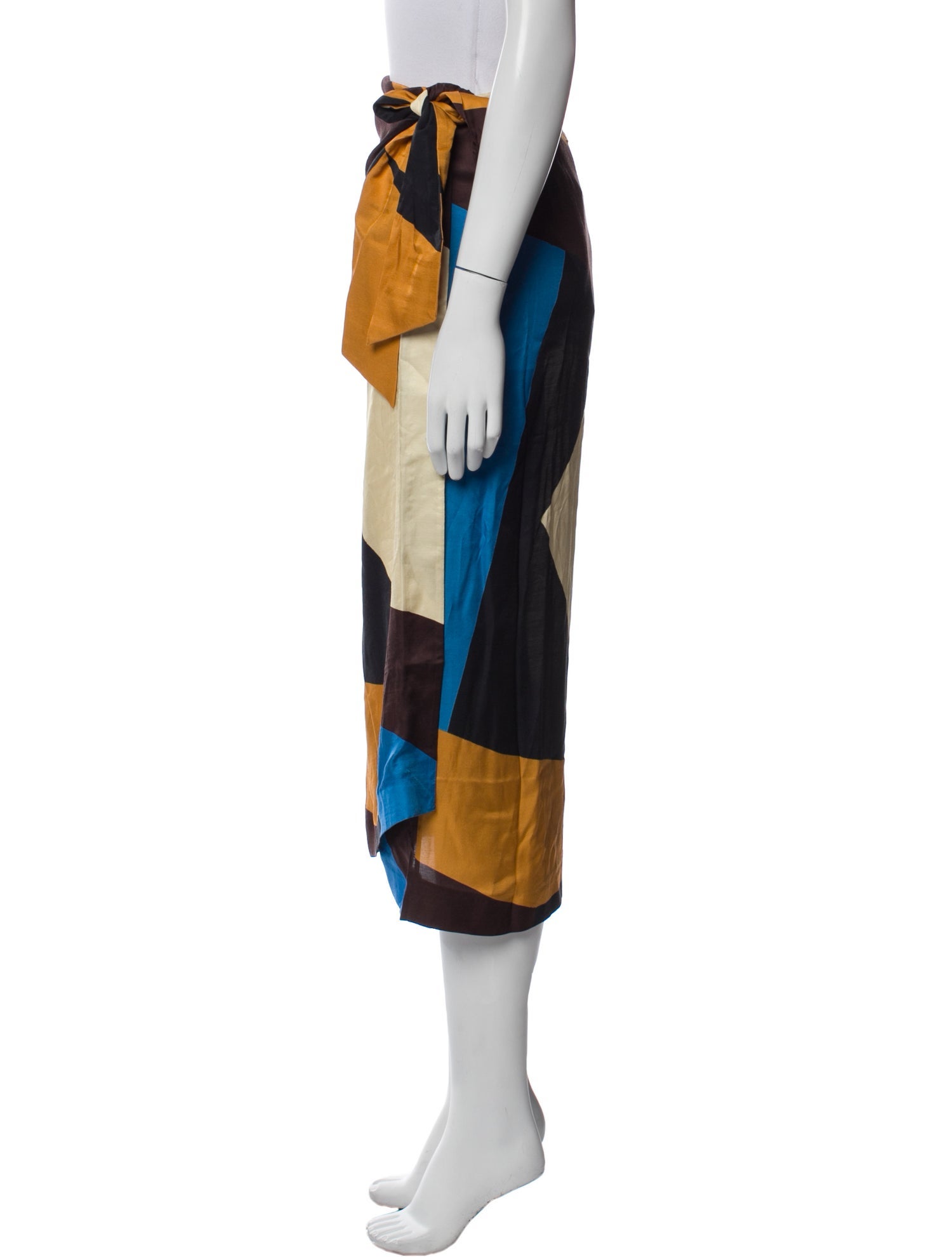 Sézane Colorblock Pattern Midi Length Skirt w/ Tags