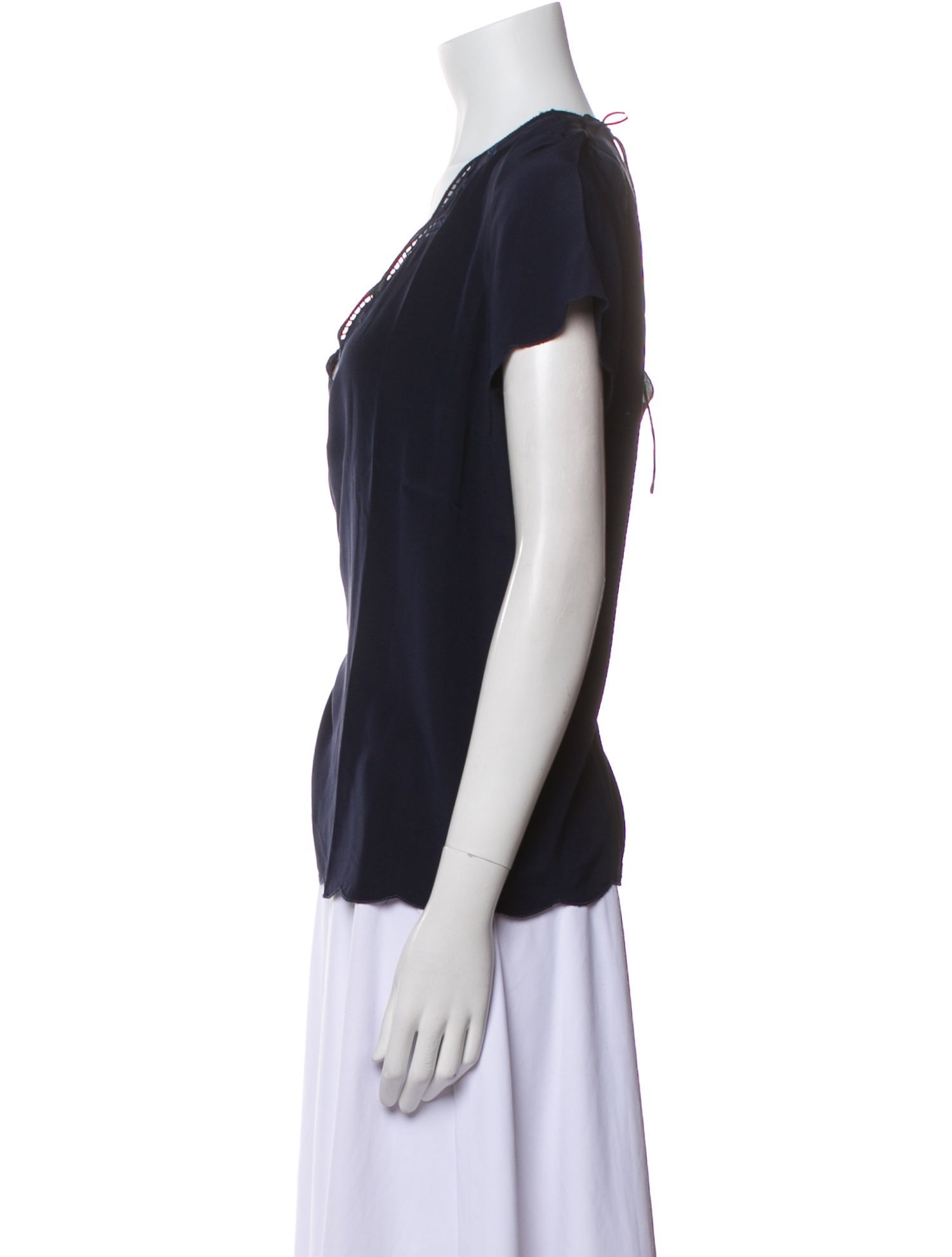 Sézane Silk V-Neck T-Shirt