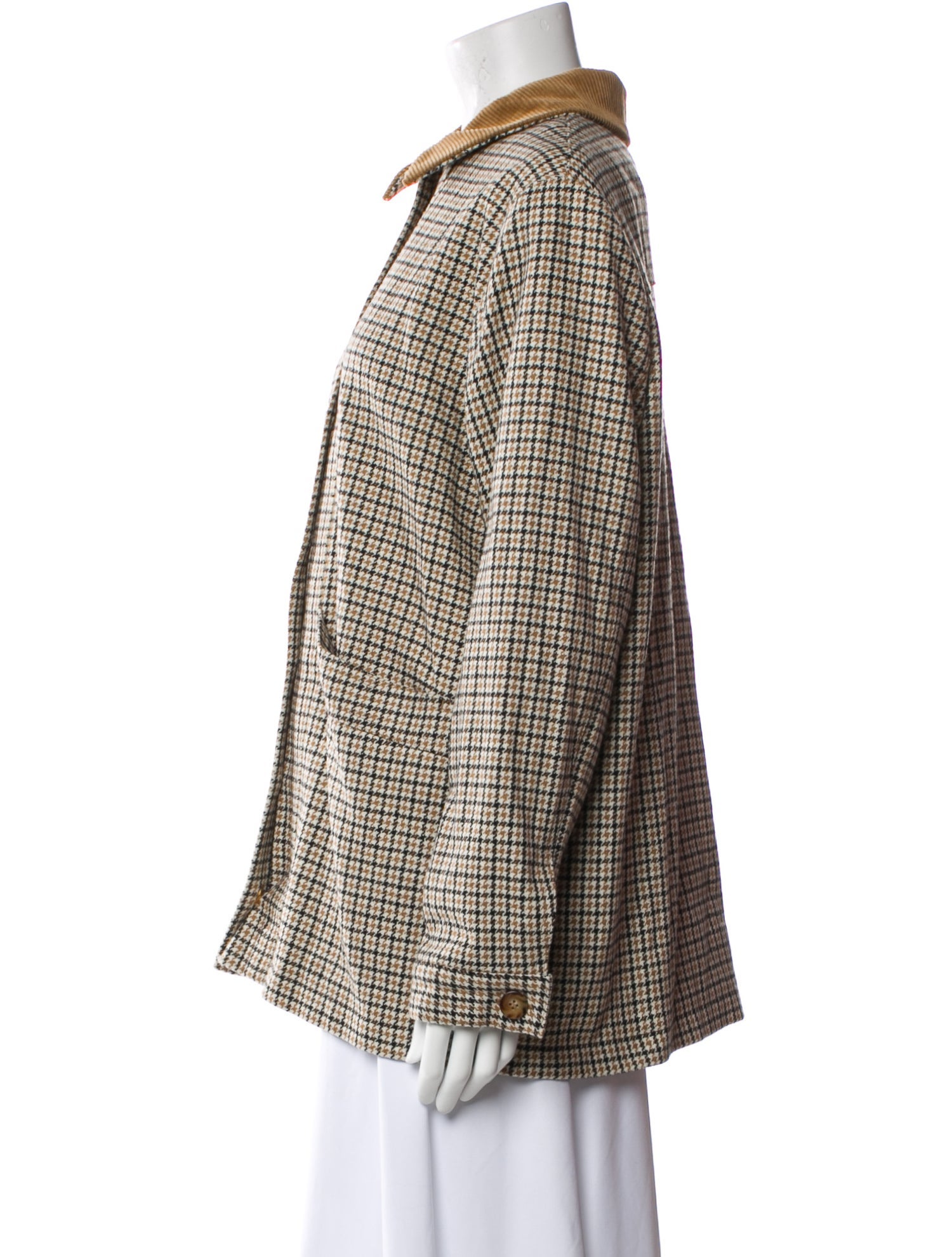 Sézane Wool Houndstooth Print Evening Jacket