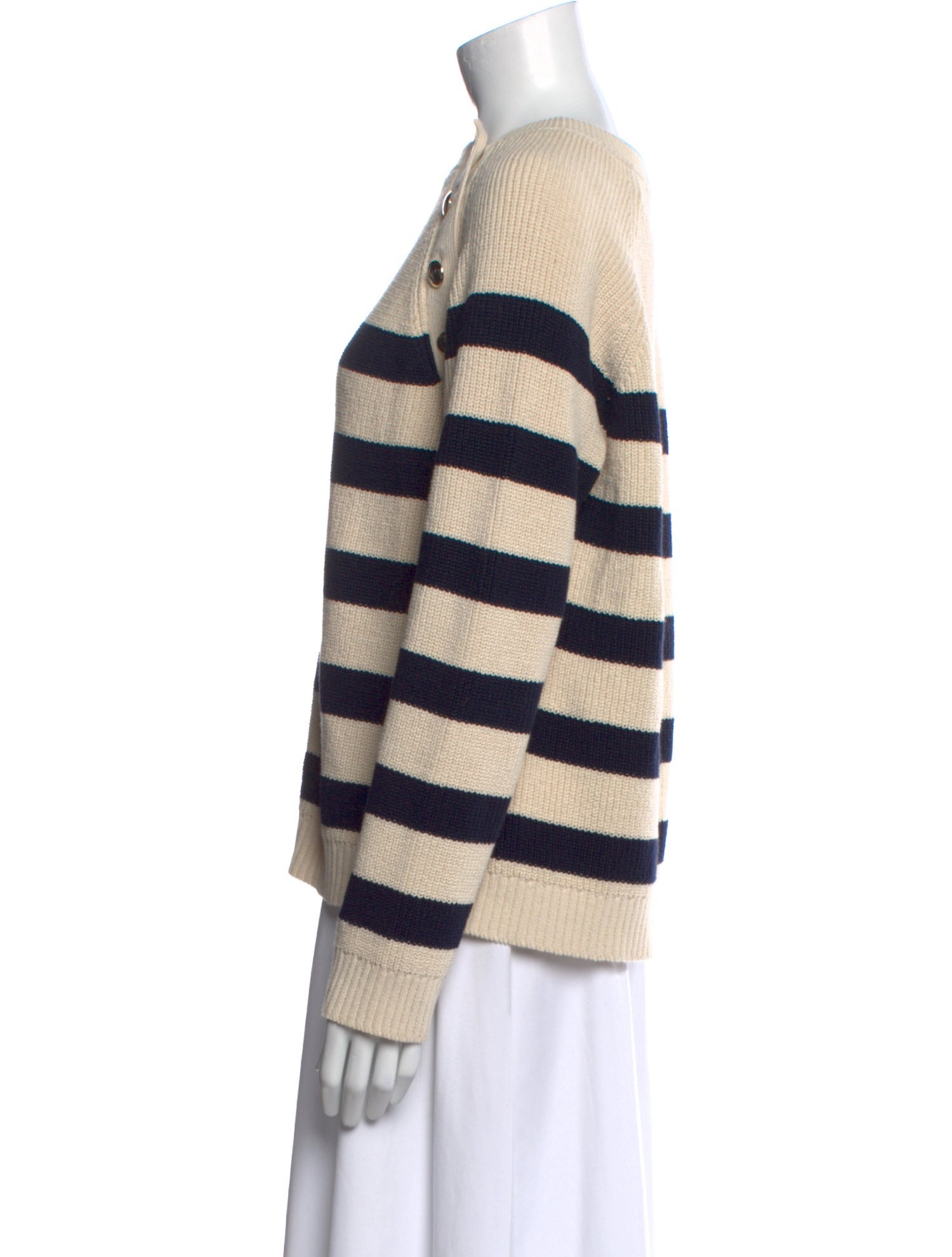 Sézane Striped Crew Neck Sweater
