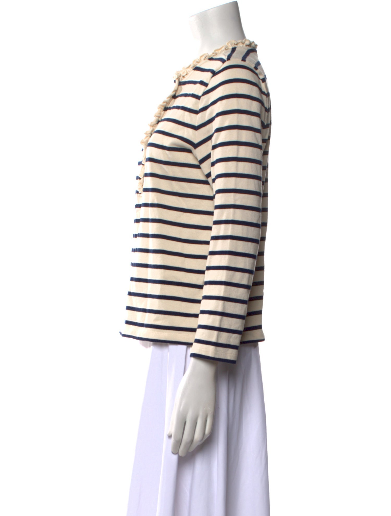 Sézane Striped Crew Neck Top