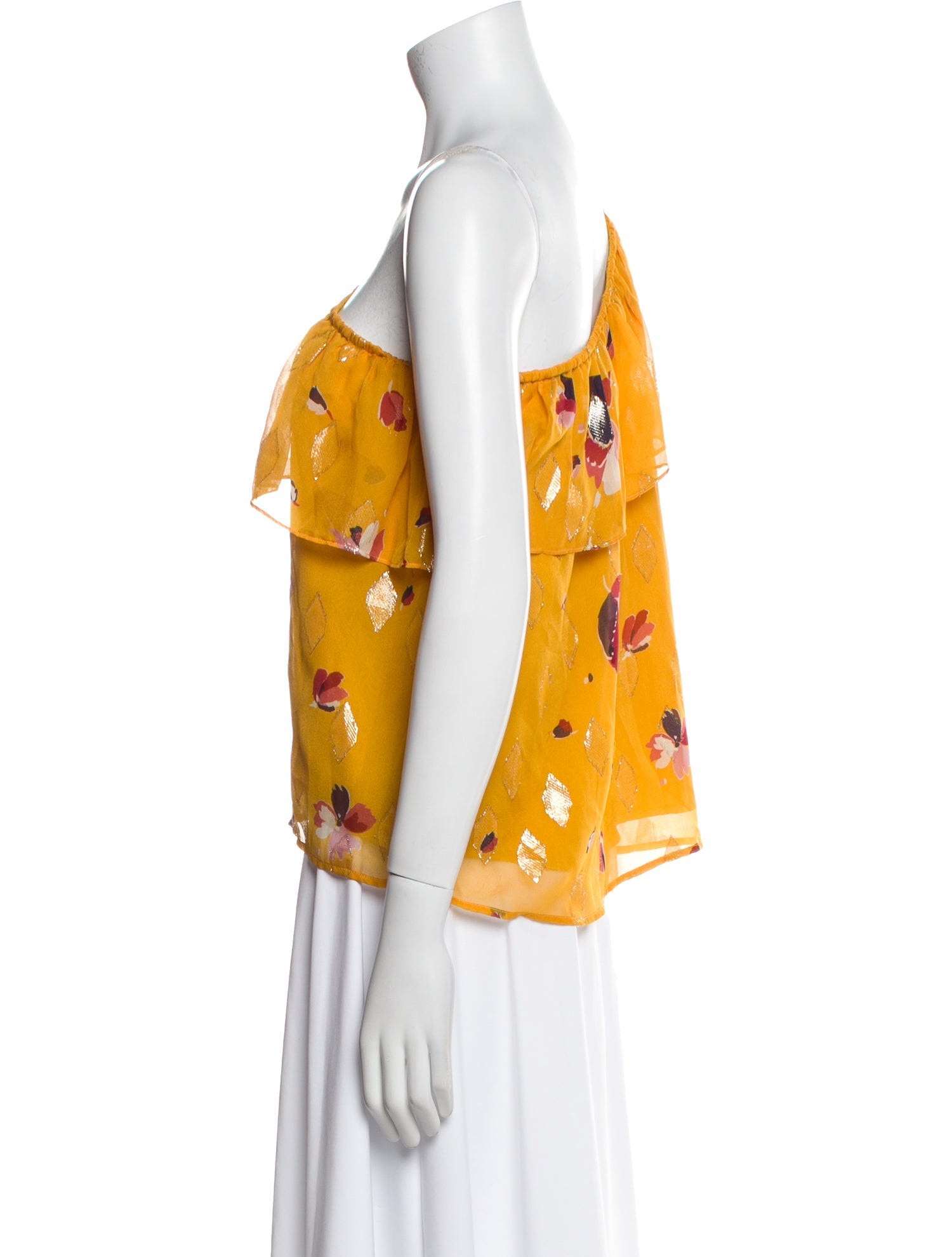 Sézane Silk Floral Print Top