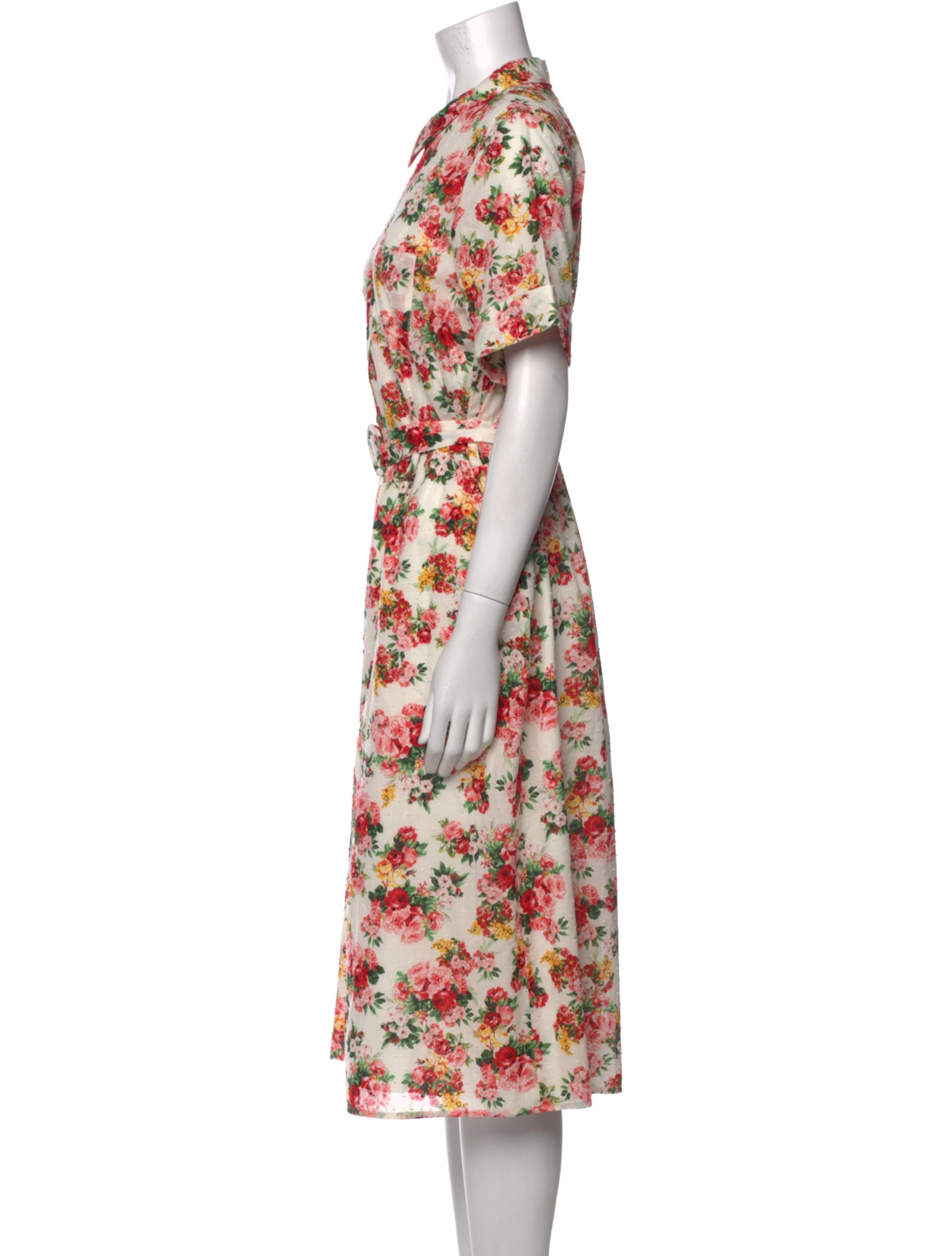 Floral Print Midi Length Dress