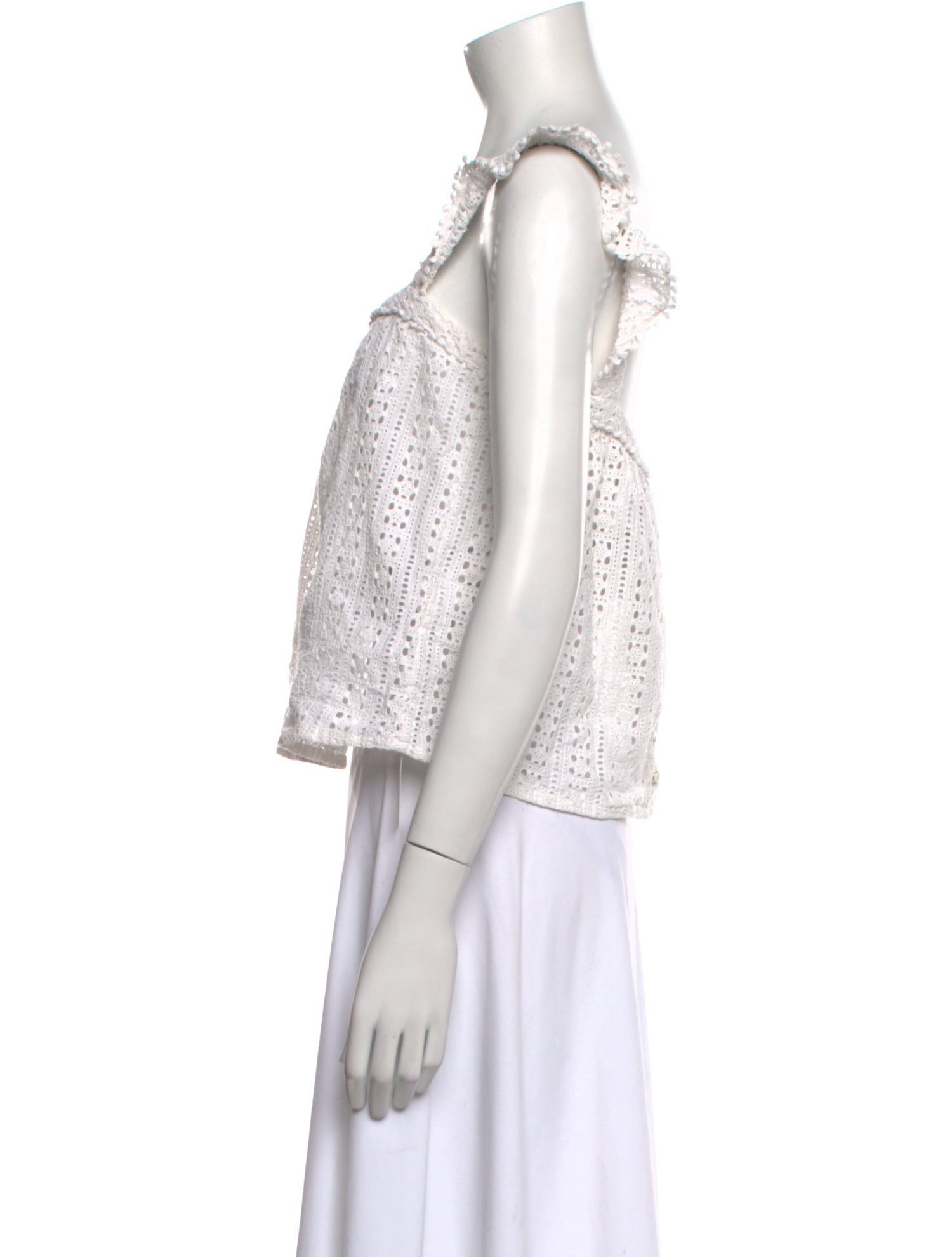 Sézane Square Neckline Sleeveless Crop Top