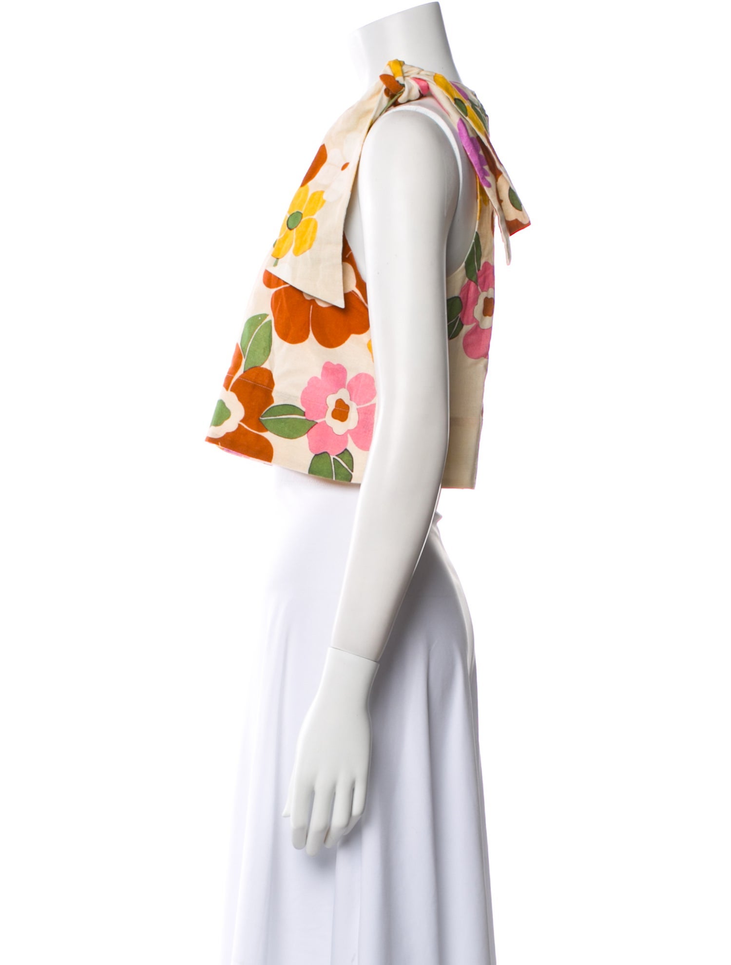 Sézane Floral Print Crew Neck Crop Top w/ Tags