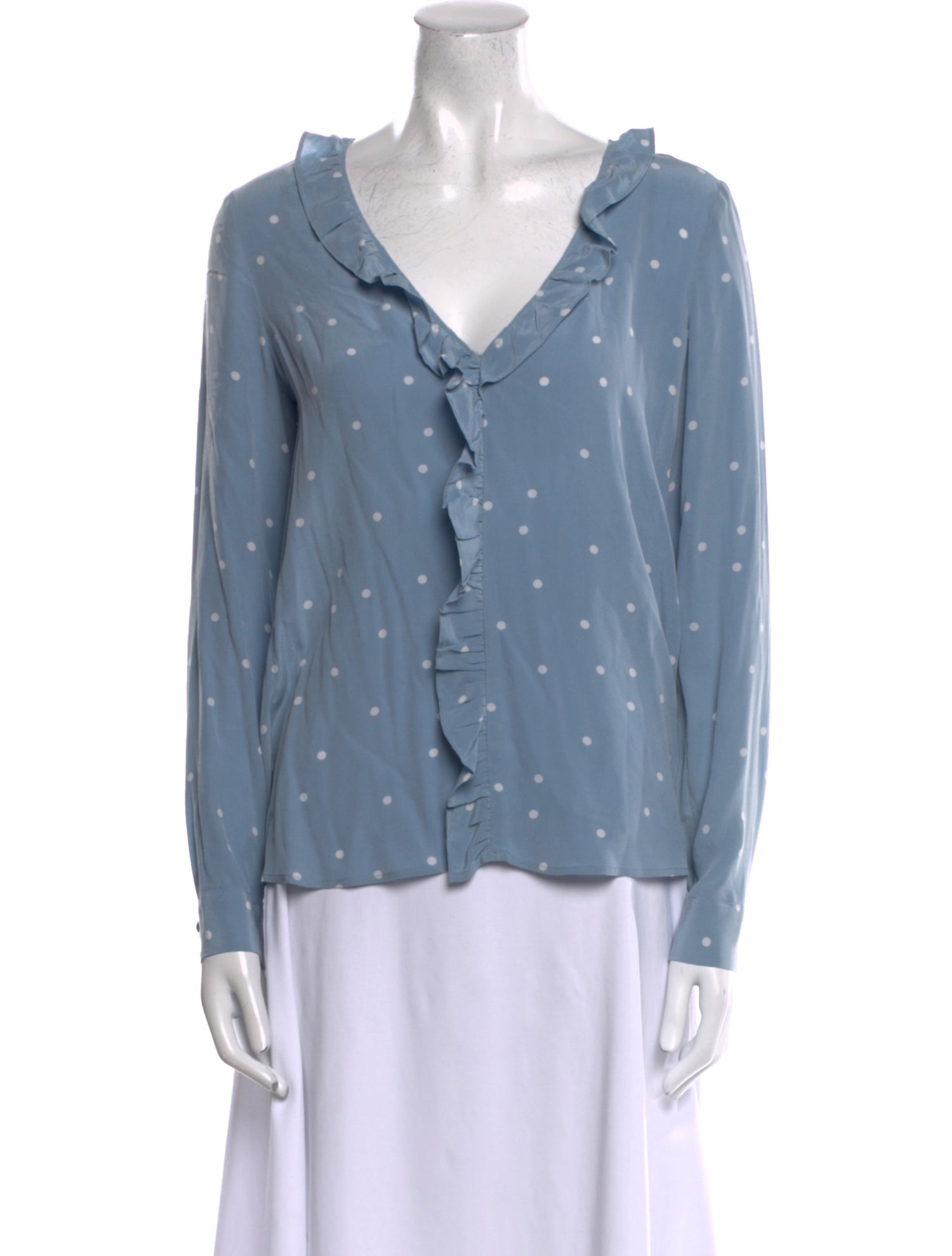 Sézane Silk V-Neck Blouse