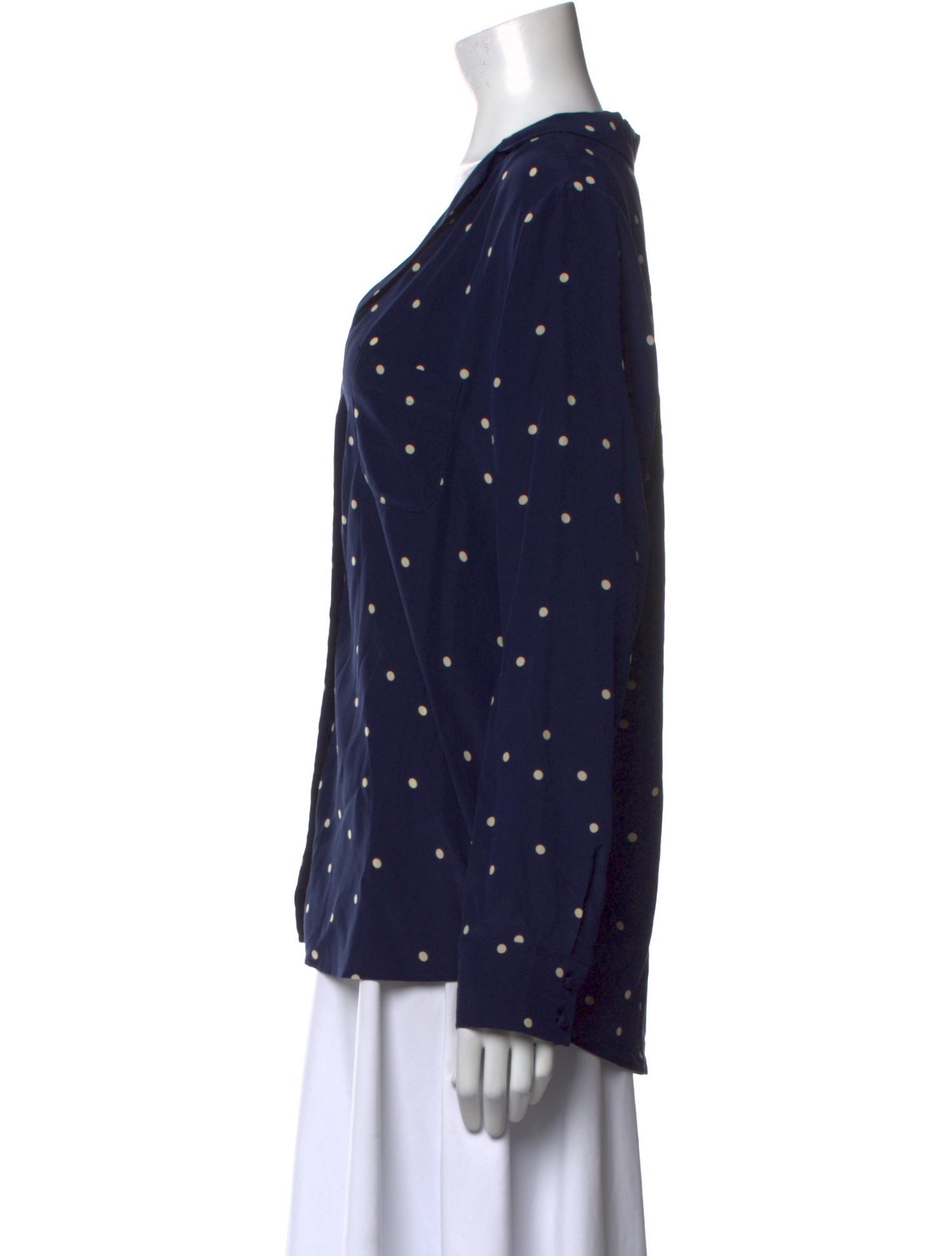 Sézane Silk Printed Button-Up Top