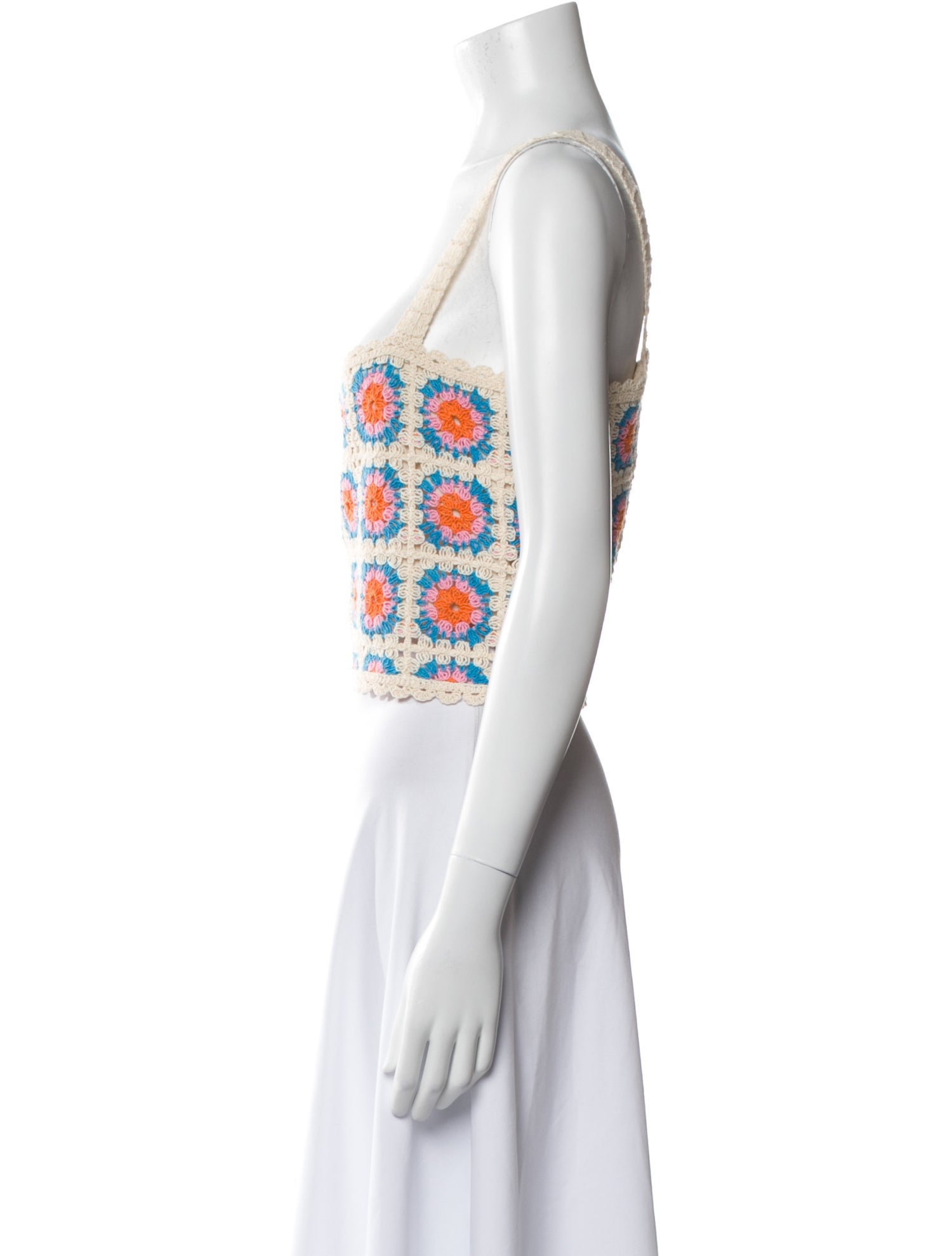 Sézane Floral Print Square Neckline Crop Top